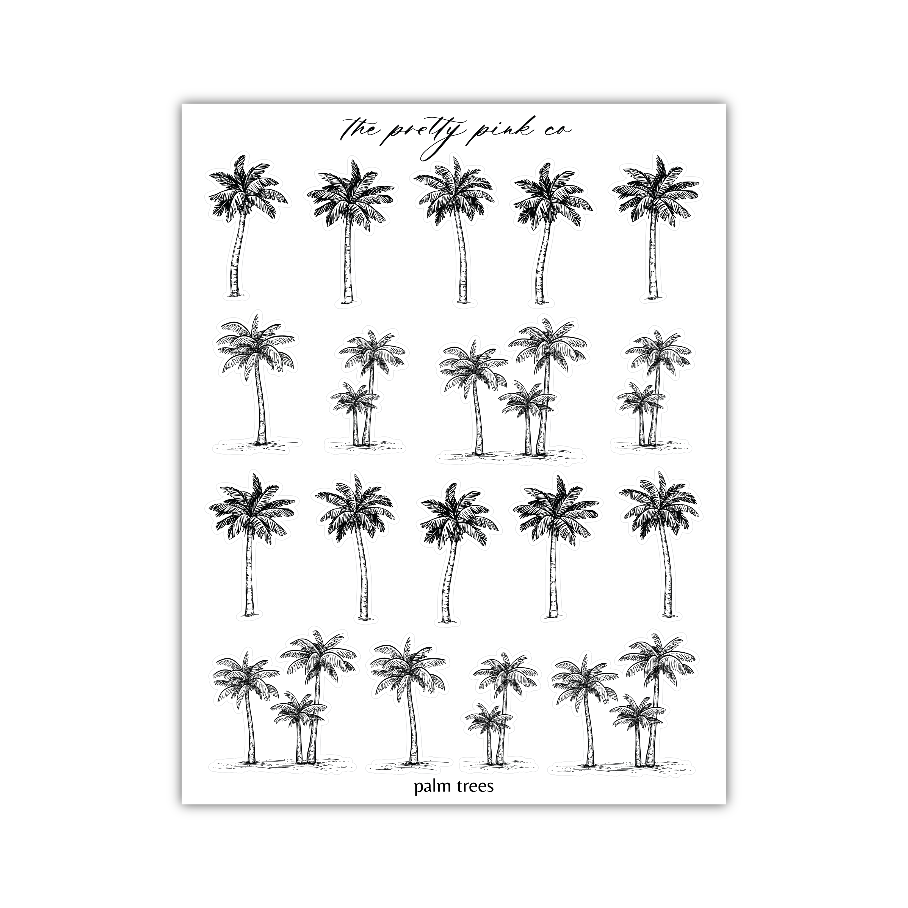a palm tree print on a white background