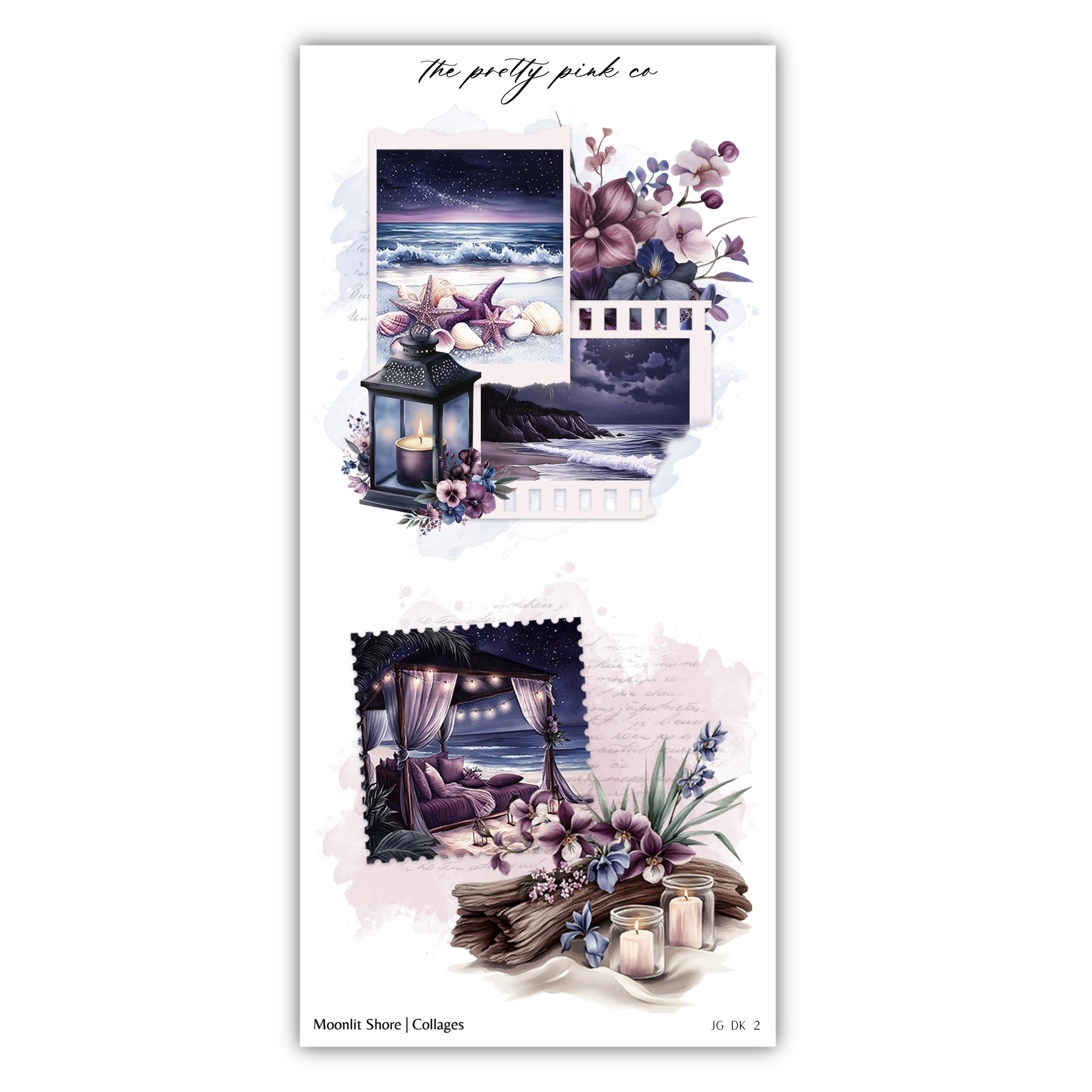 a picture of a postcard with flowers and a lantern