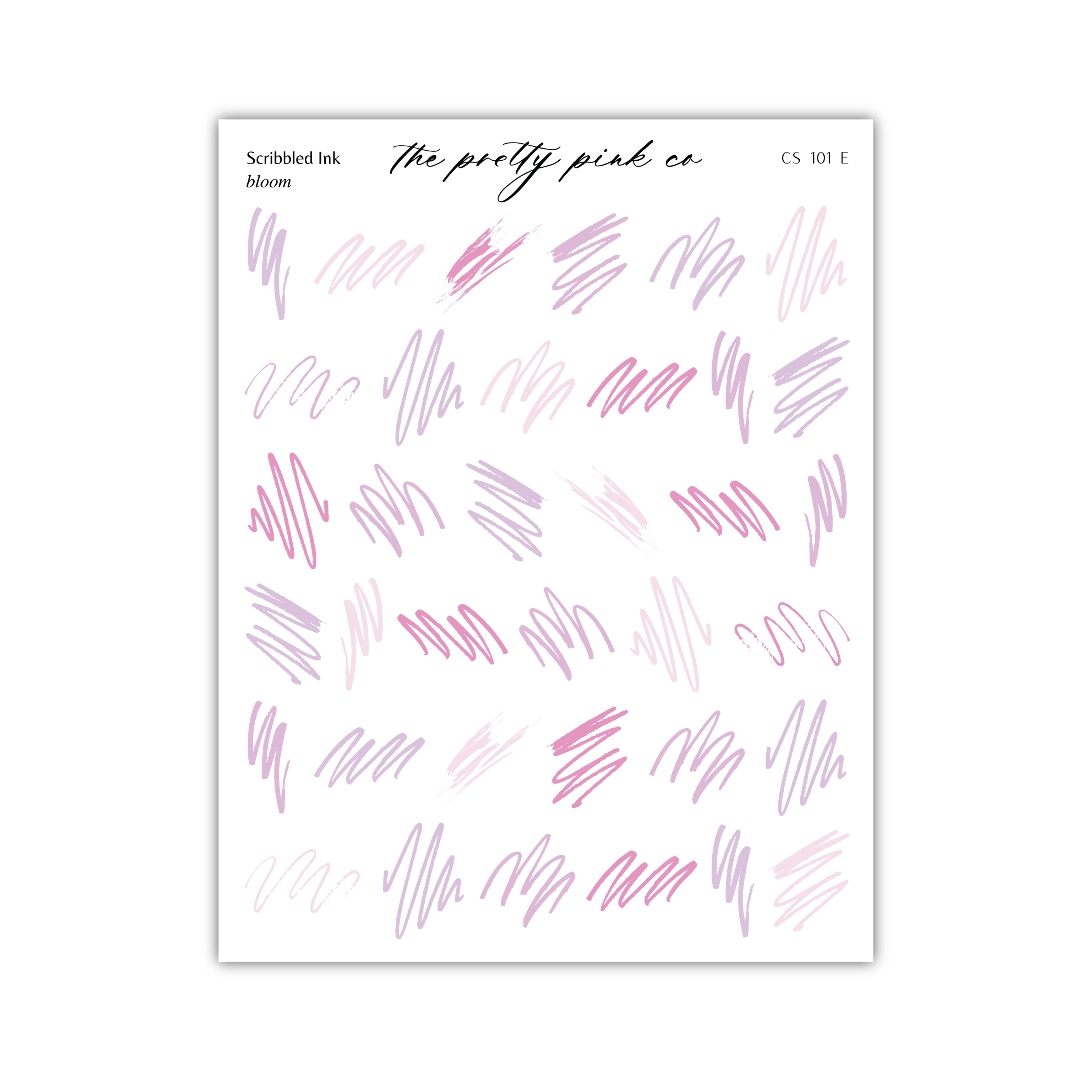 a collection of abstract, hand-drawn lines in various colors, including shades of pink, purple, and blue. The lines are arranged in a grid-like pattern, creating a visually striking and dynamic composition.