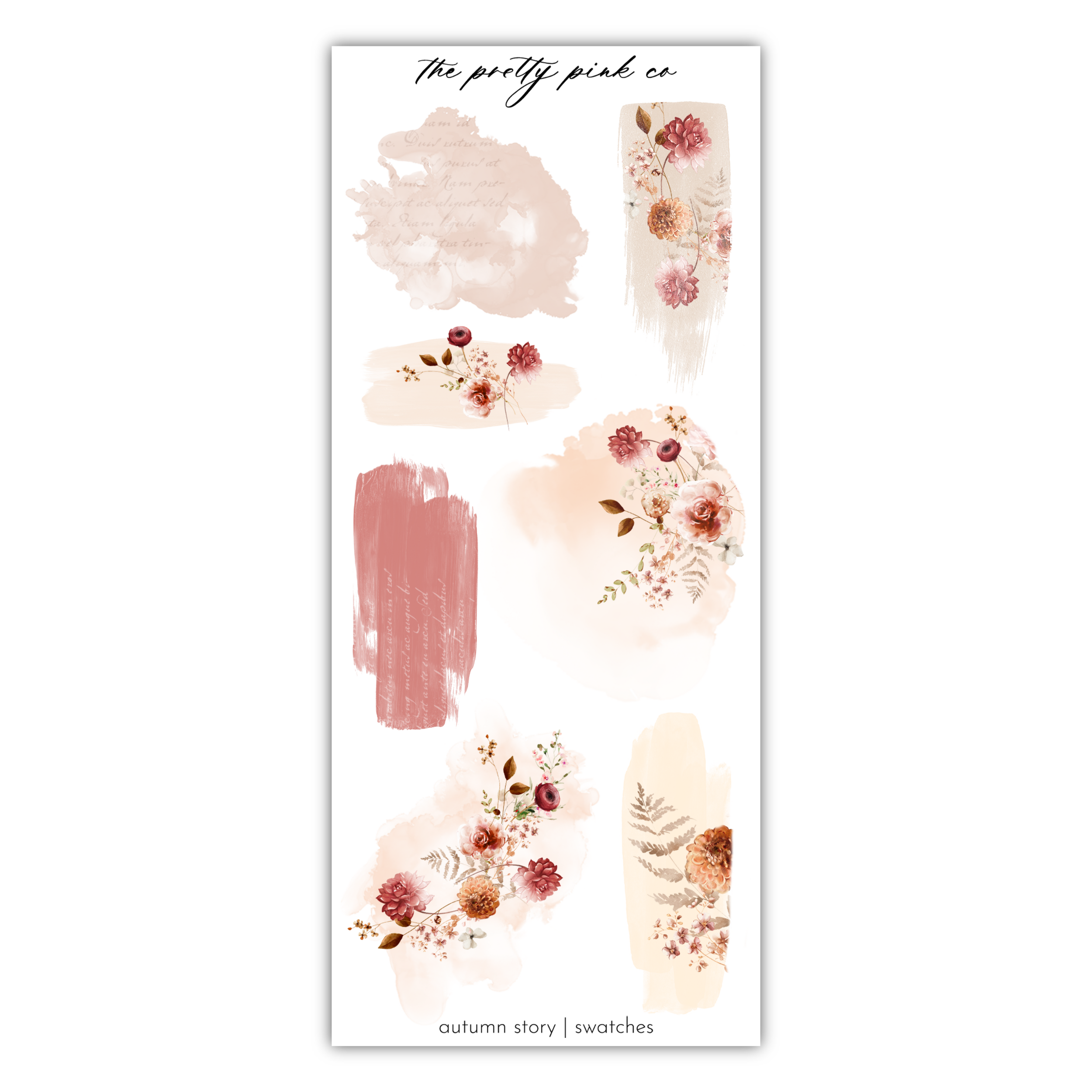 a sticker sheet with flowers on it