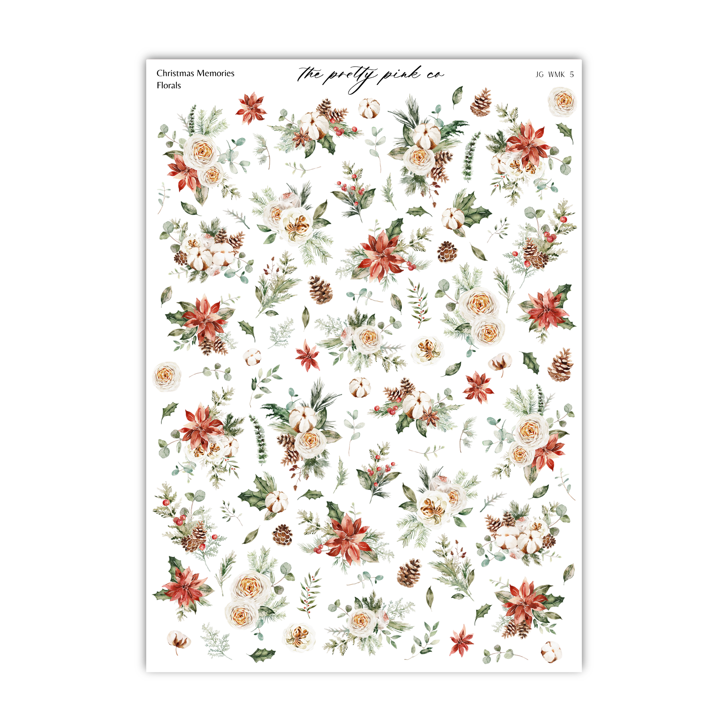 a sheet of paper with flowers and leaves on it