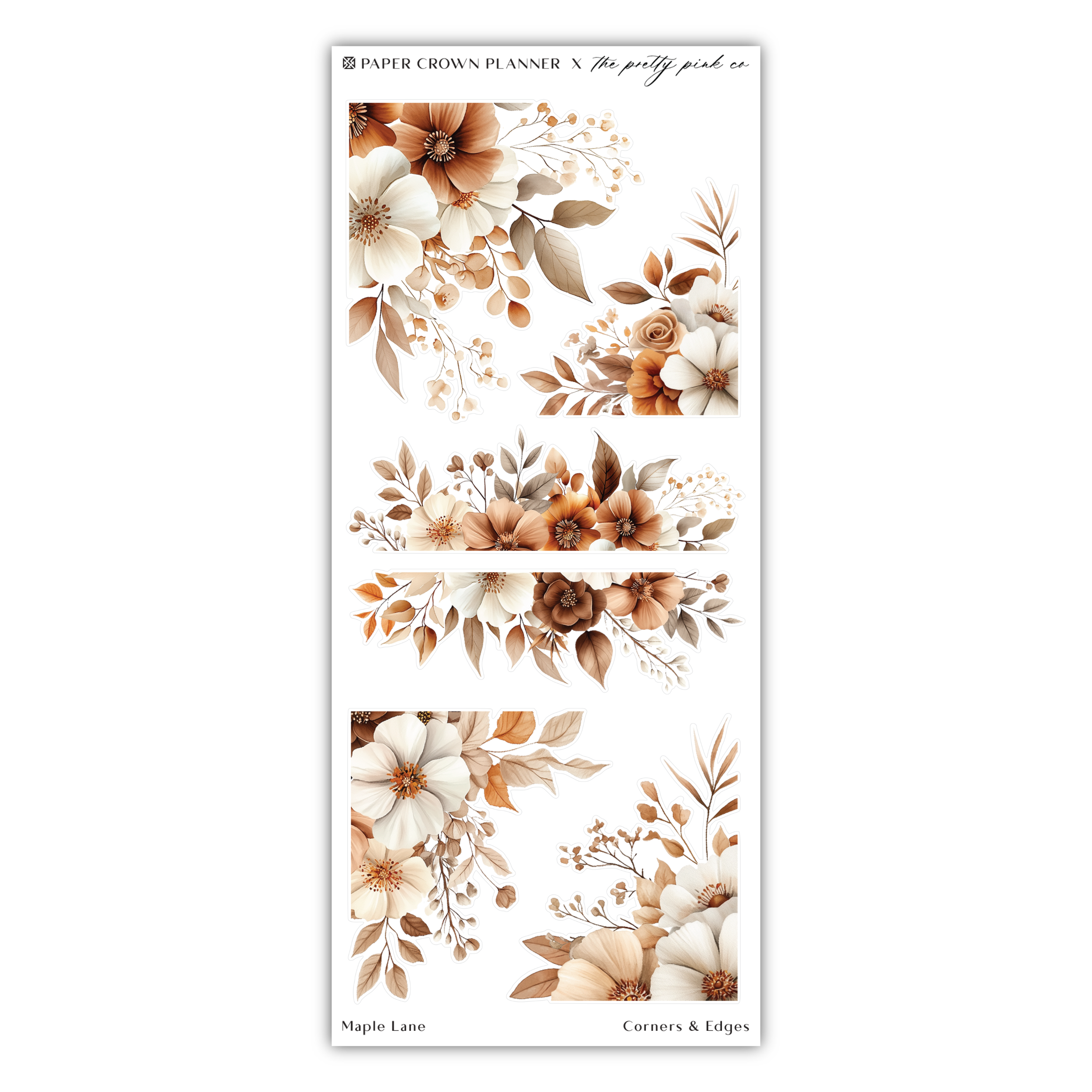 a sticker with flowers and leaves on it