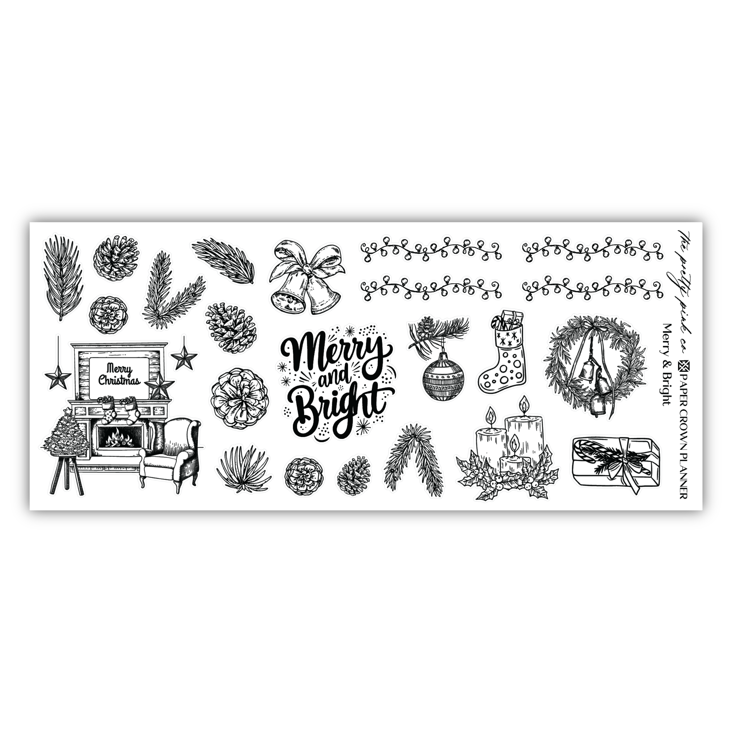 a stamp that says merry and bright