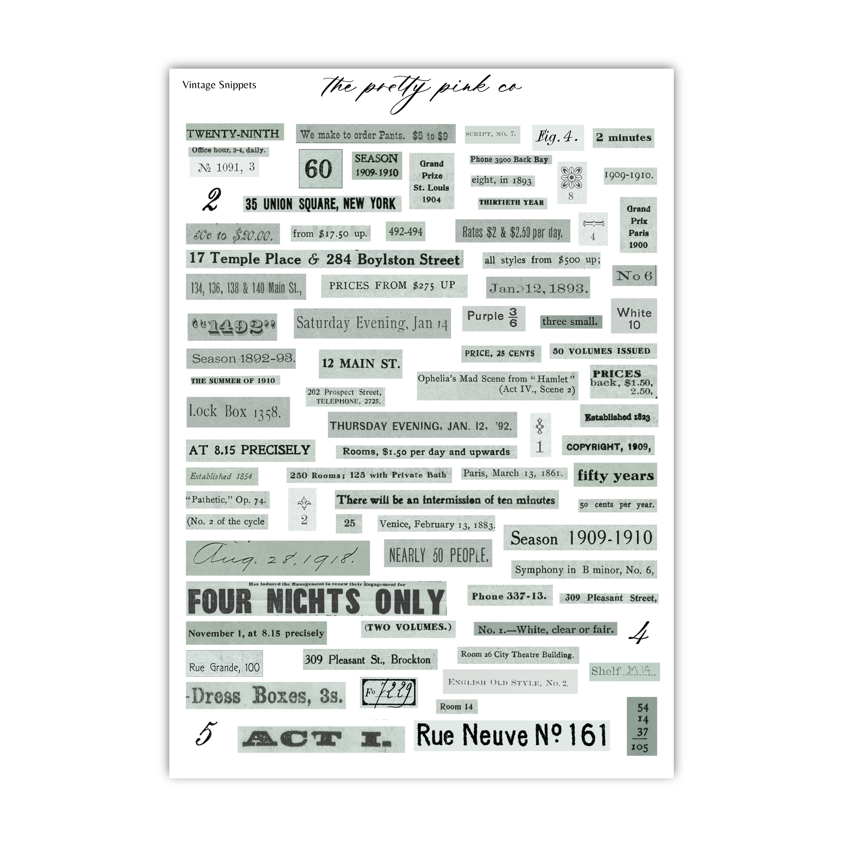 a collage of various advertisements and information related to a vintage sneaker company called "The pretty pink co." The collage includes details about the company's location, services, and products, as well as contact information and a list of events and products. The image is not a single photograph but rather a collection of smaller images that come together to form a larger picture.