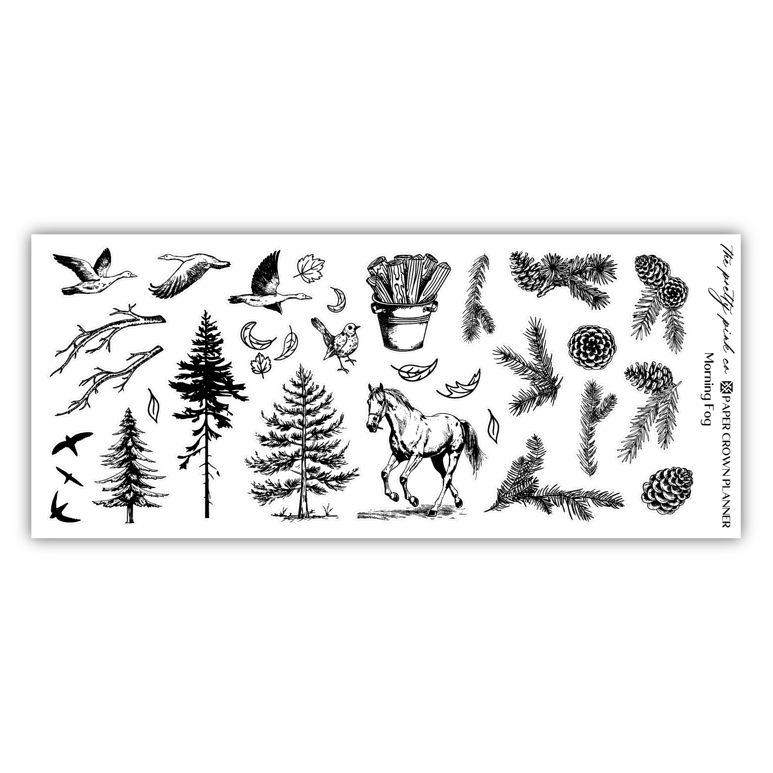 a rubber stamp of a forest scene