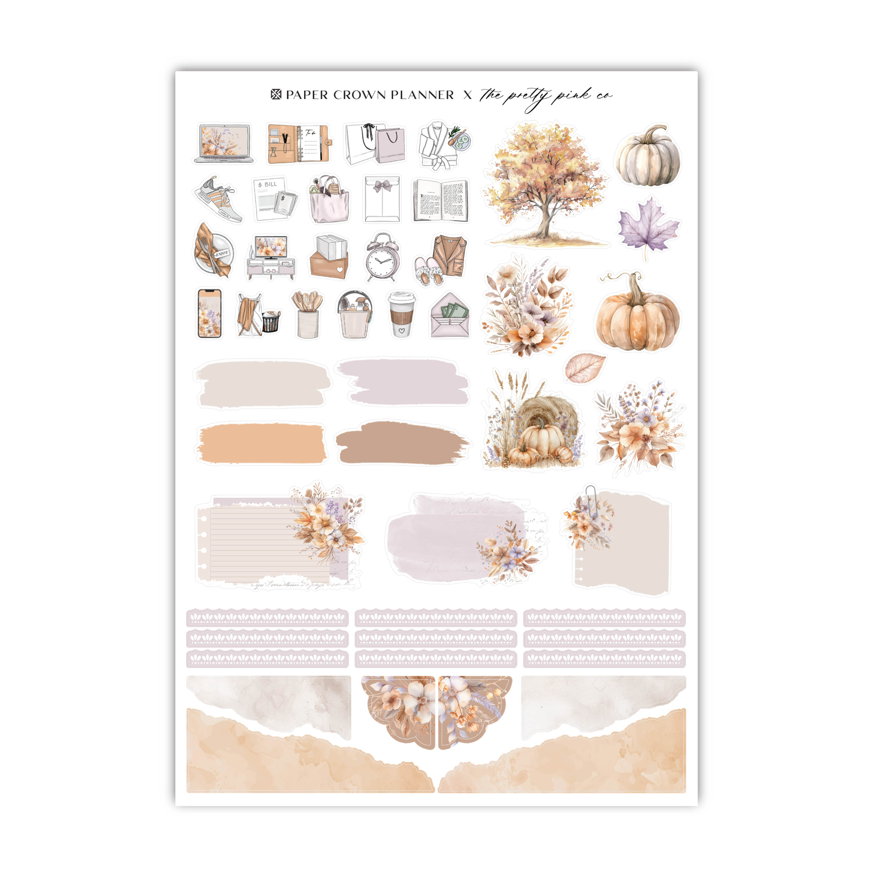 a sticker sheet with a bunch of different things on it