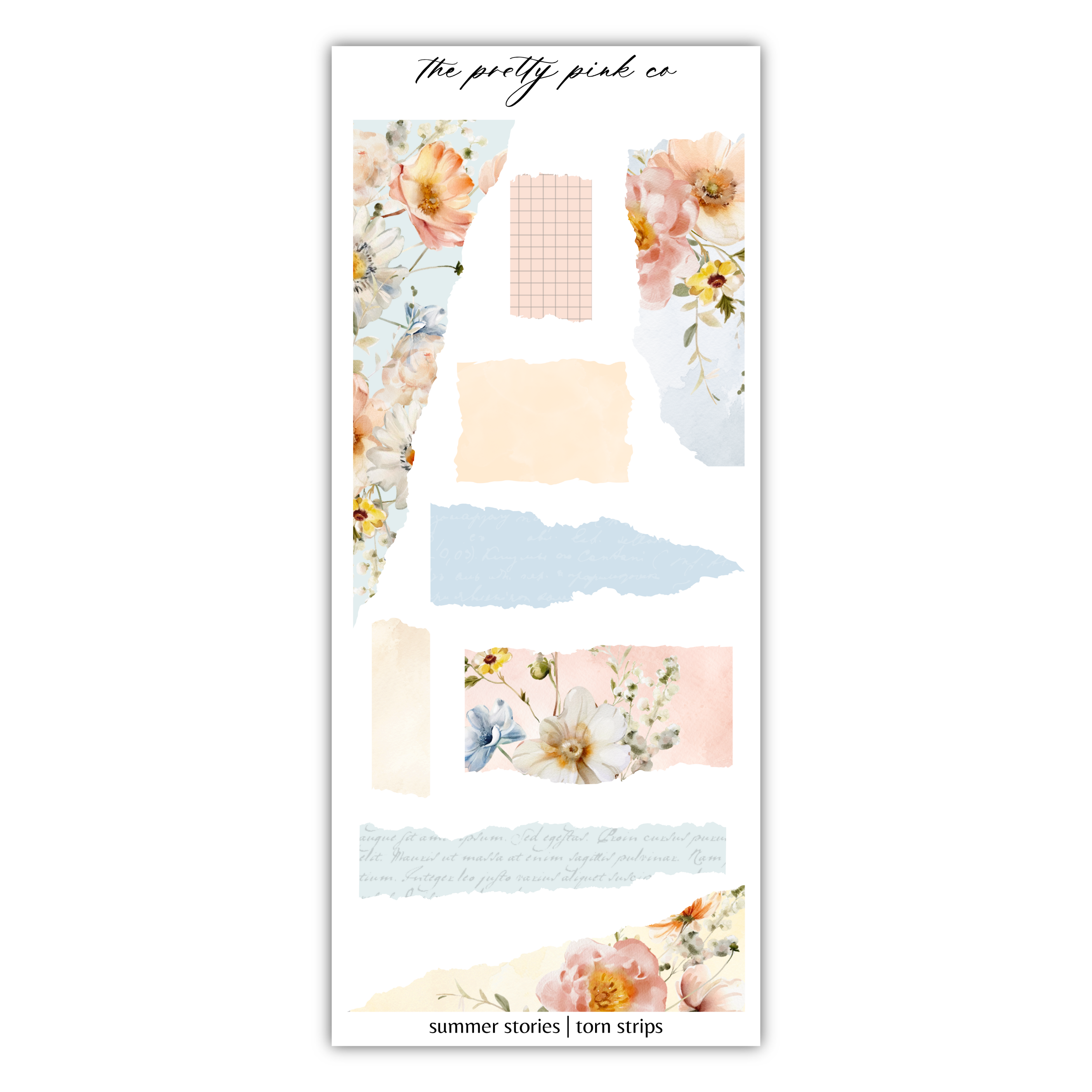 a sticker sheet with flowers on it