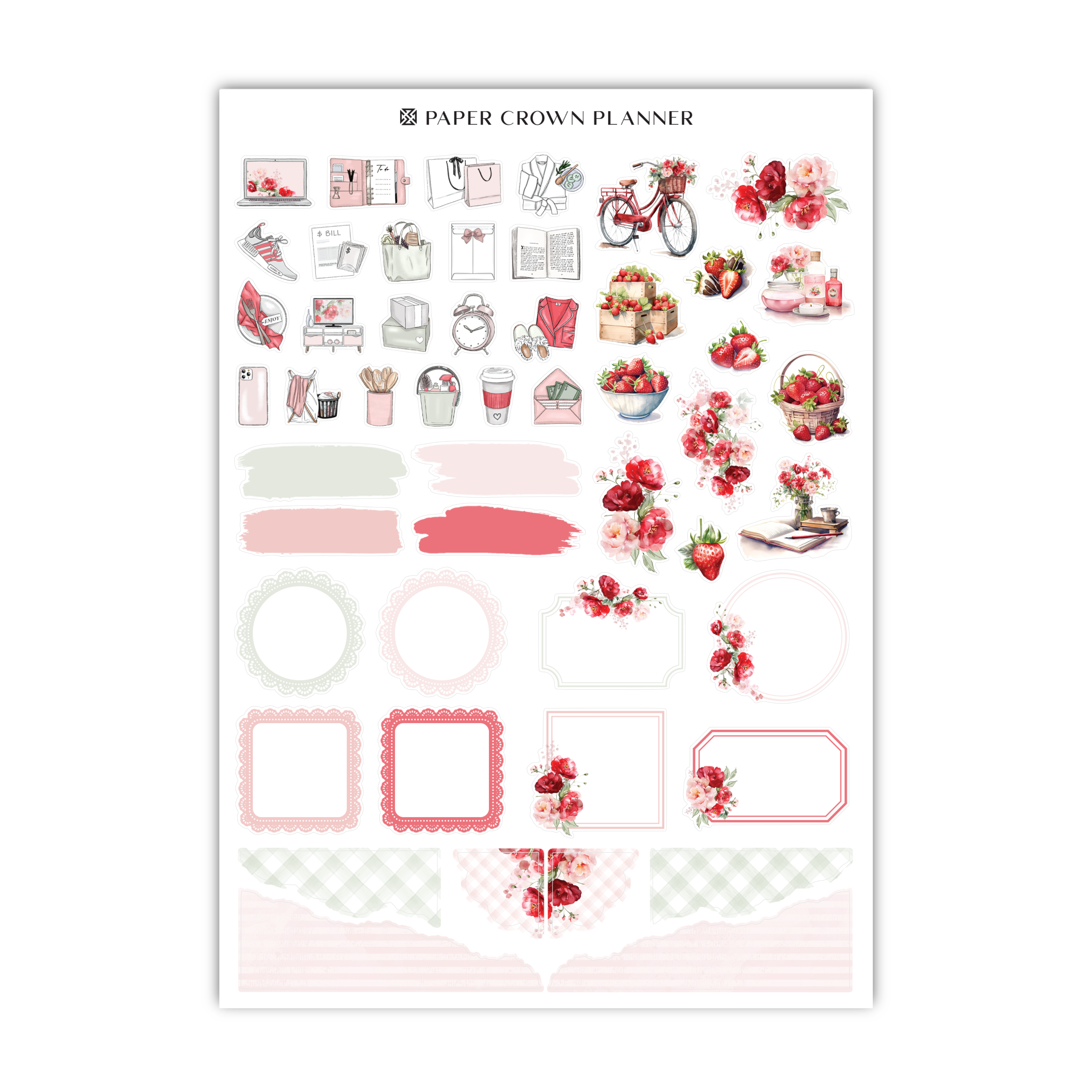 a sheet of paper with flowers on it