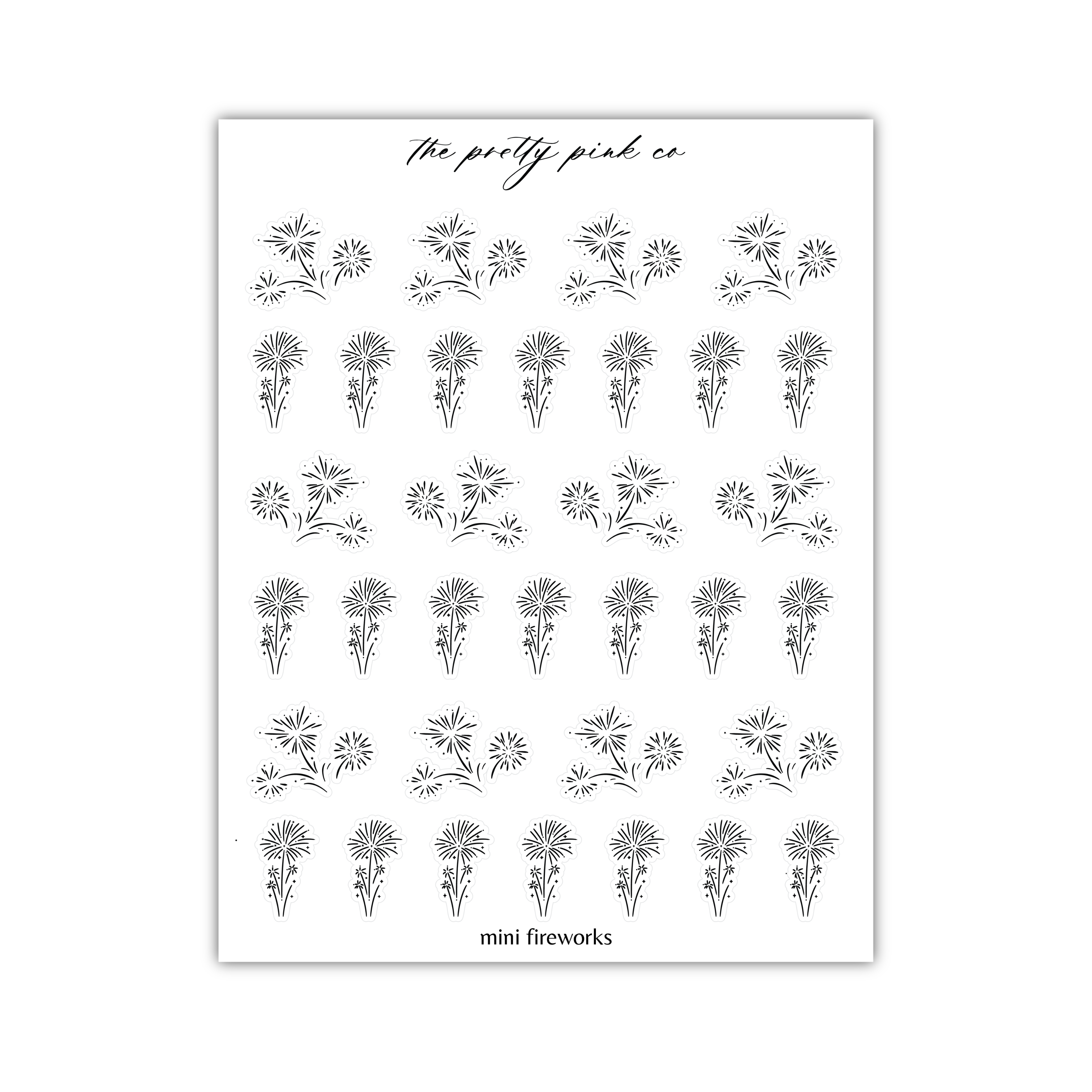 a sheet of stickers with flowers on it