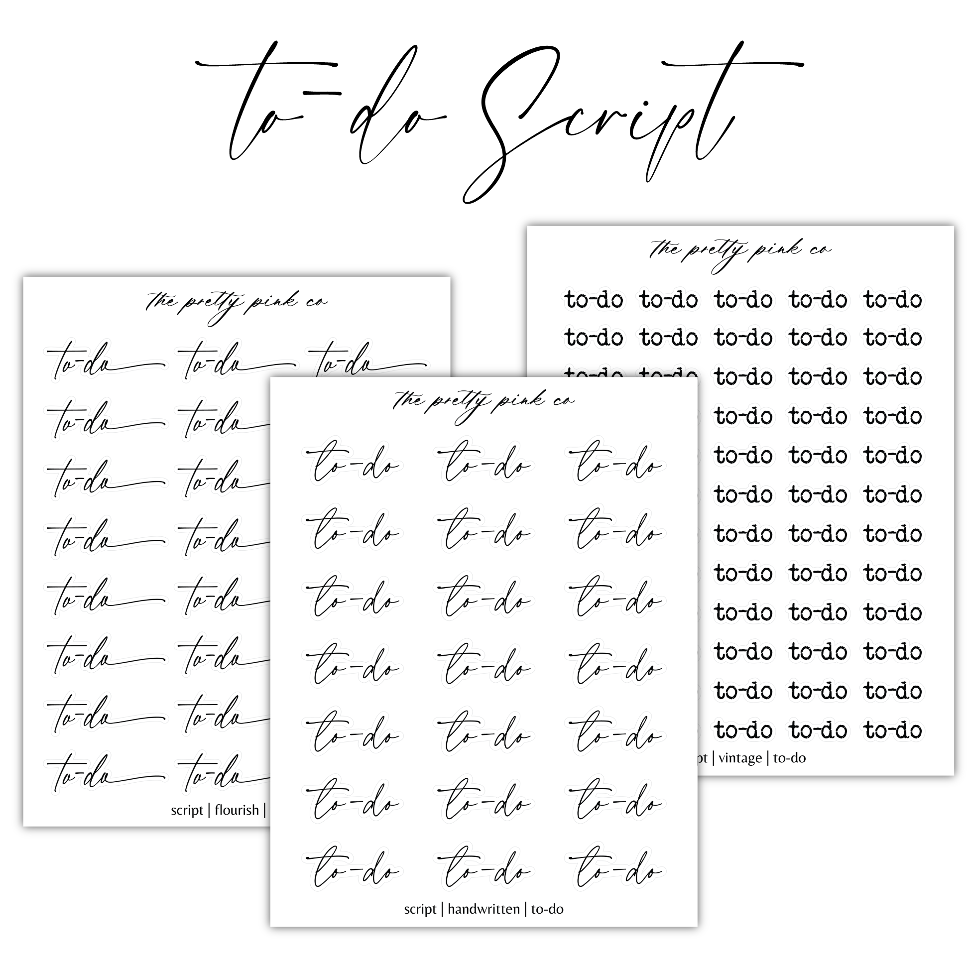 a set of three handwritten handwriting sheets with cursive writing