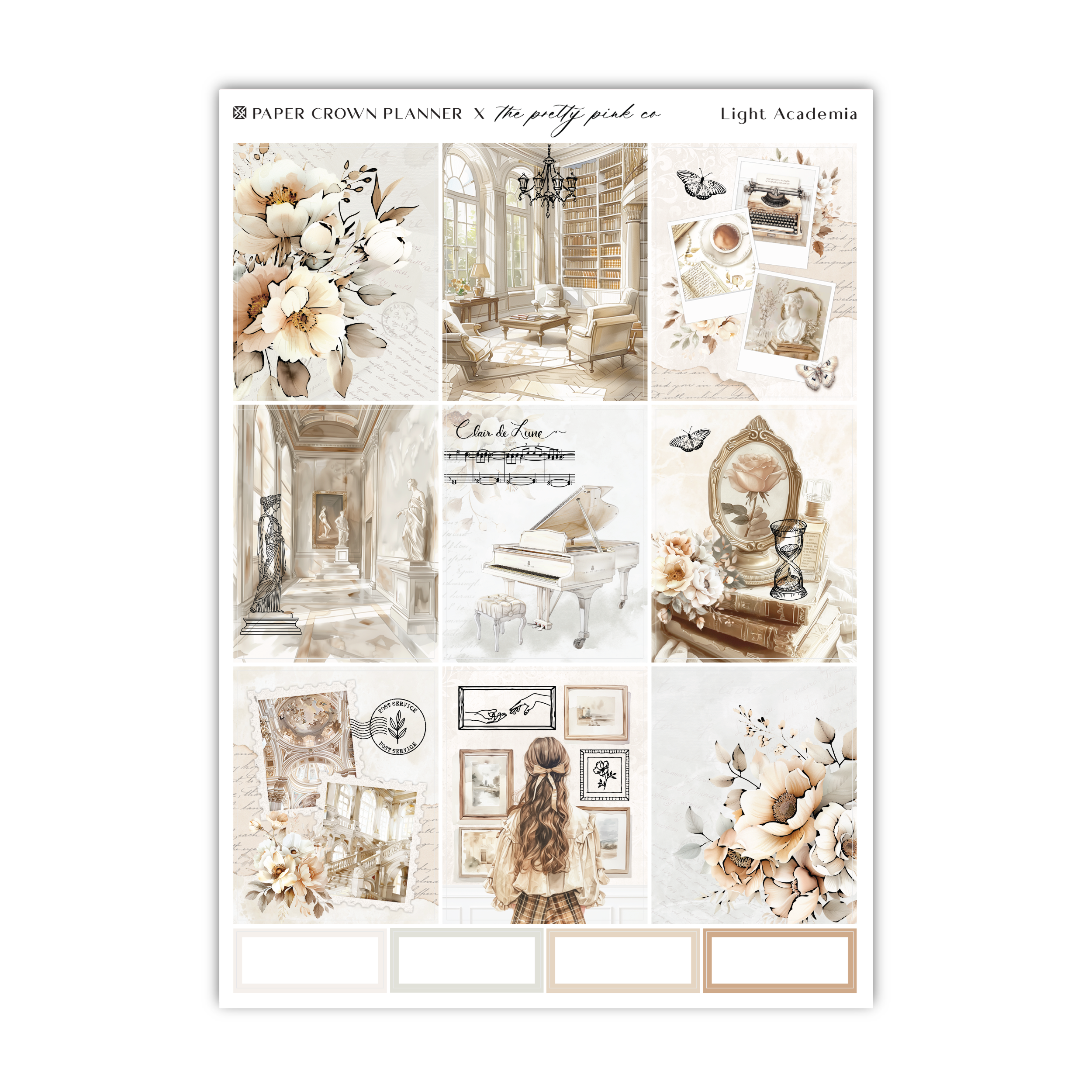 a sheet of paper with a bunch of pictures on it