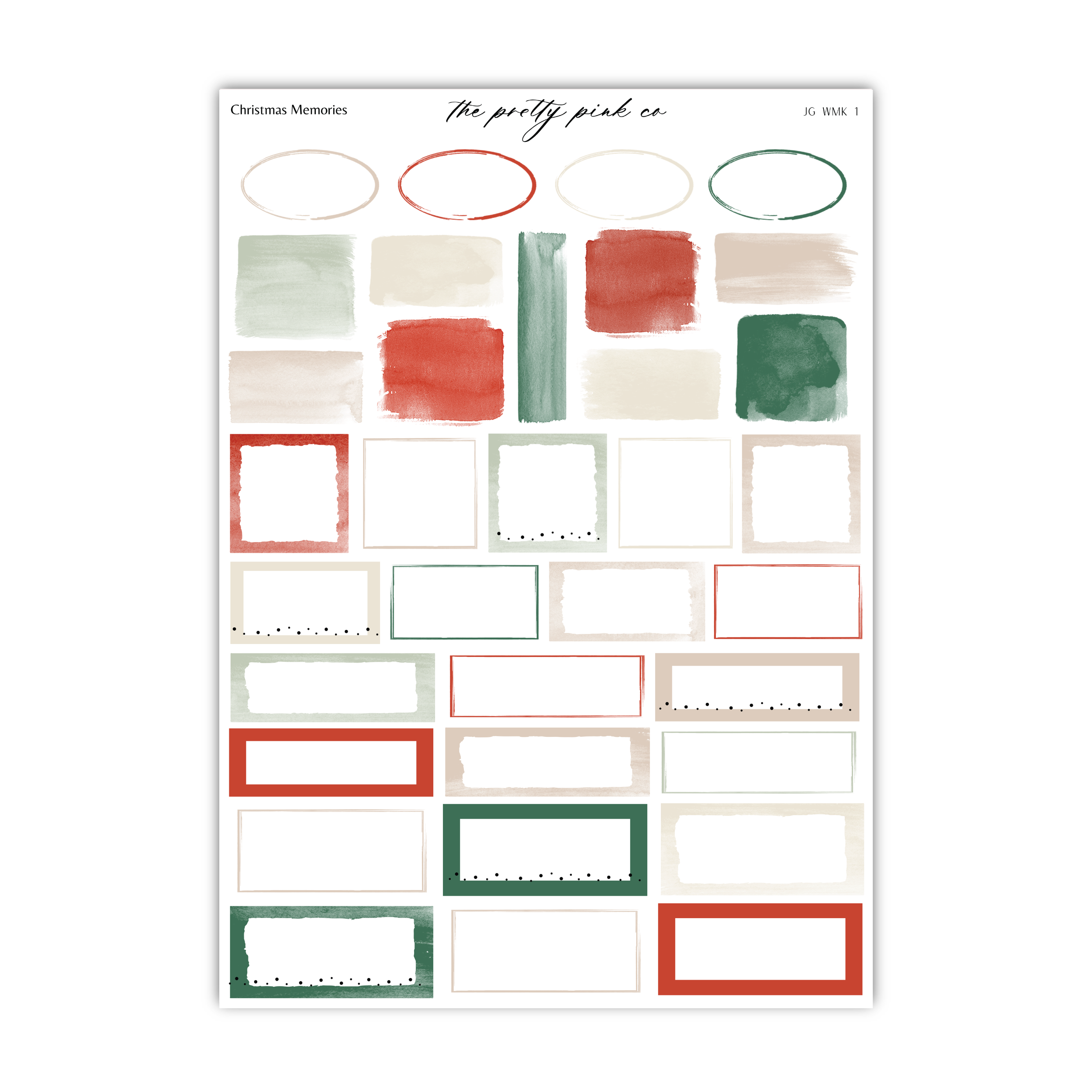 a sheet of paper with different colors and shapes