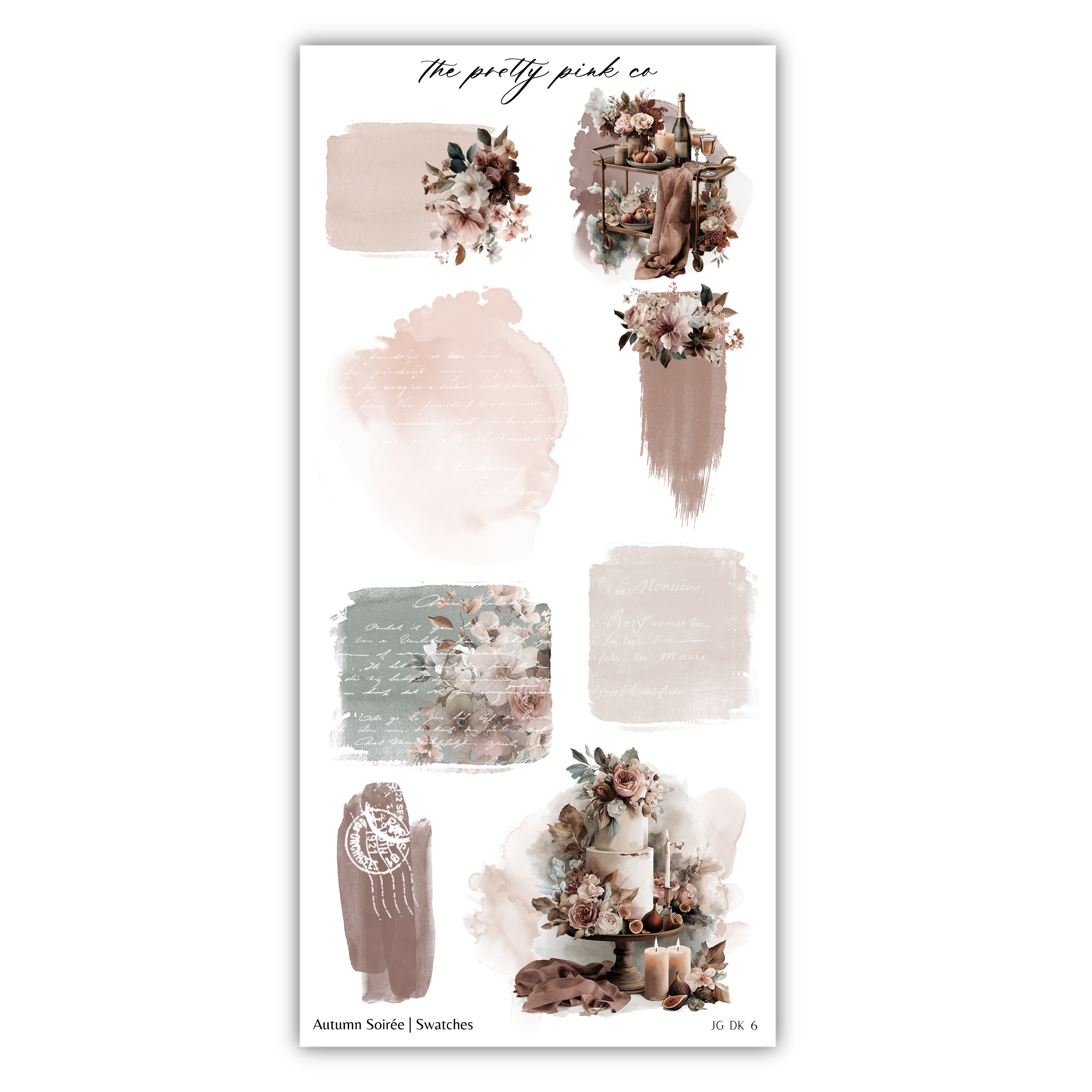 various floral and decorative elements, including flowers, candles, and other decorative items. The overall color palette is predominantly neutral, with shades of brown, beige, and gray. The image appears to be a collage or a collection of individual images, and the text is not described in detail.