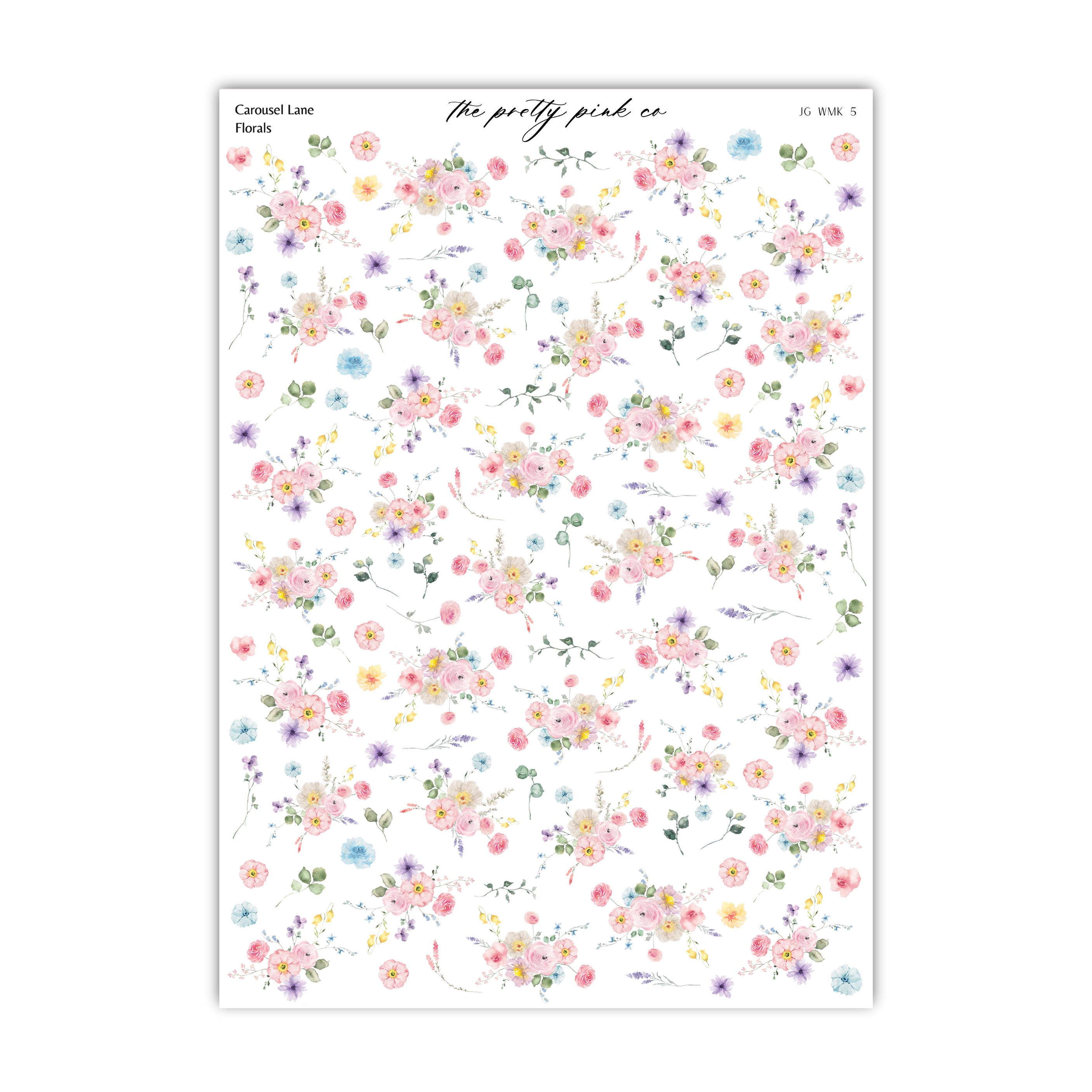 a sheet of paper with flowers on it