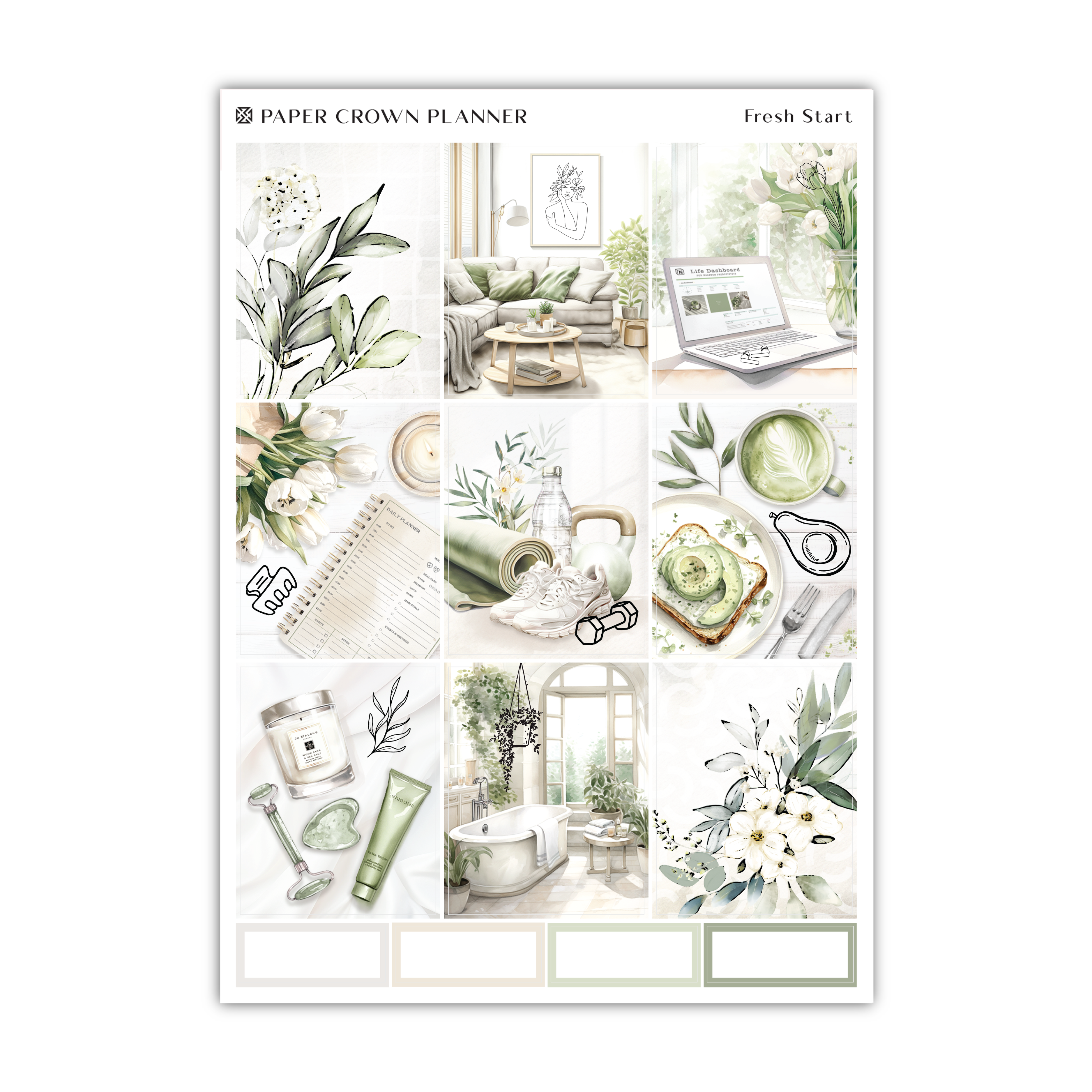 a paper crown planner with a variety of items