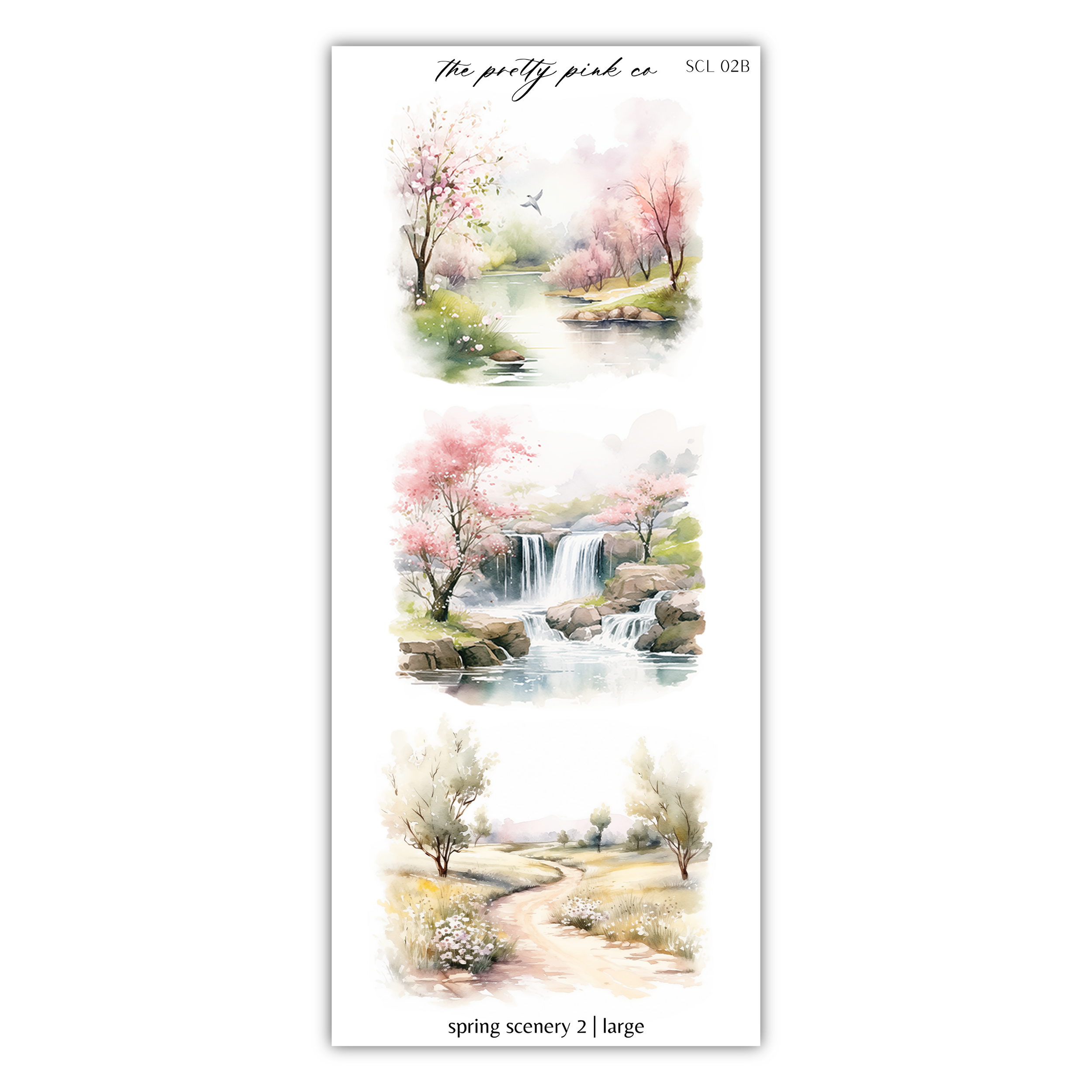 a watercolor painting of a waterfall and trees