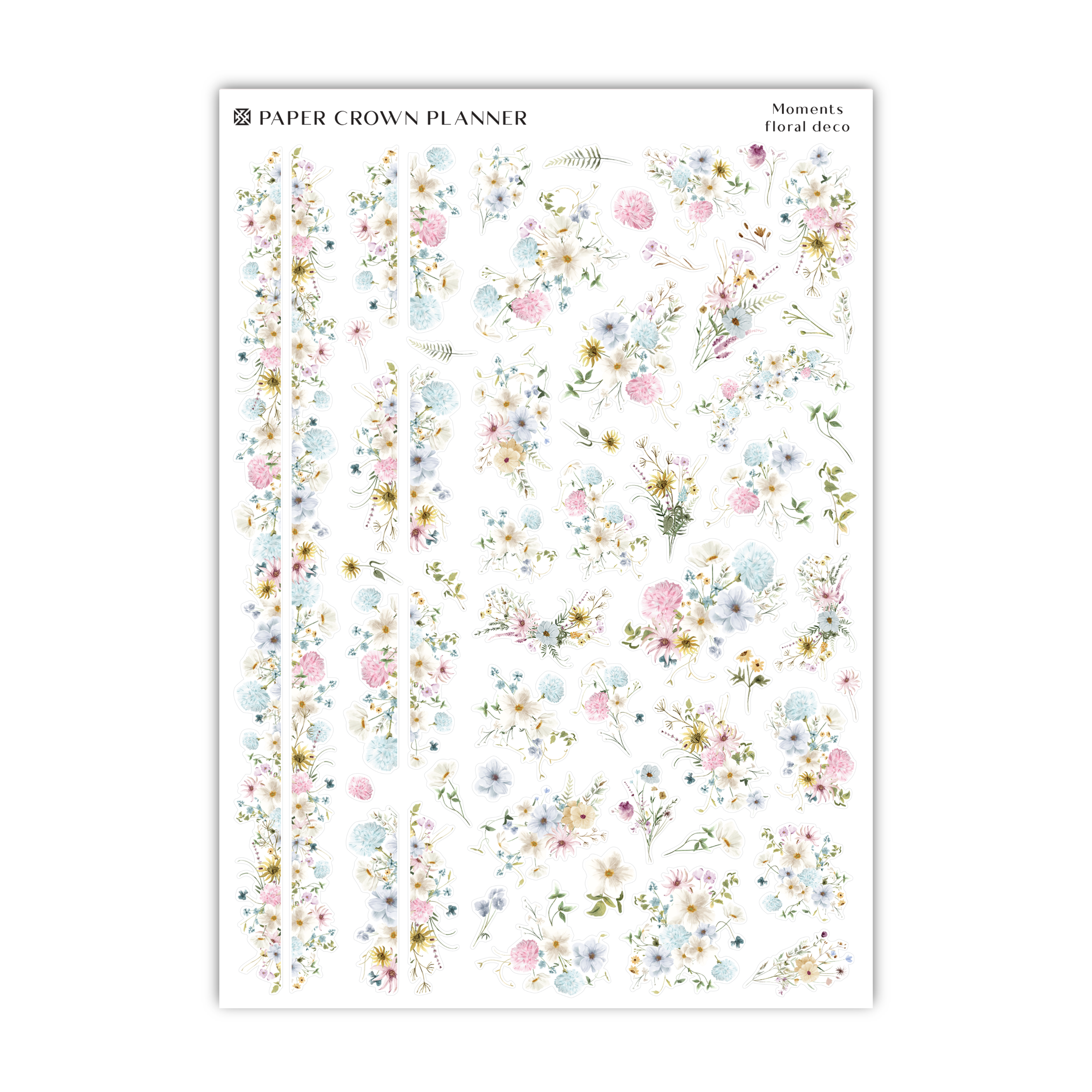 a sheet of paper with flowers on it