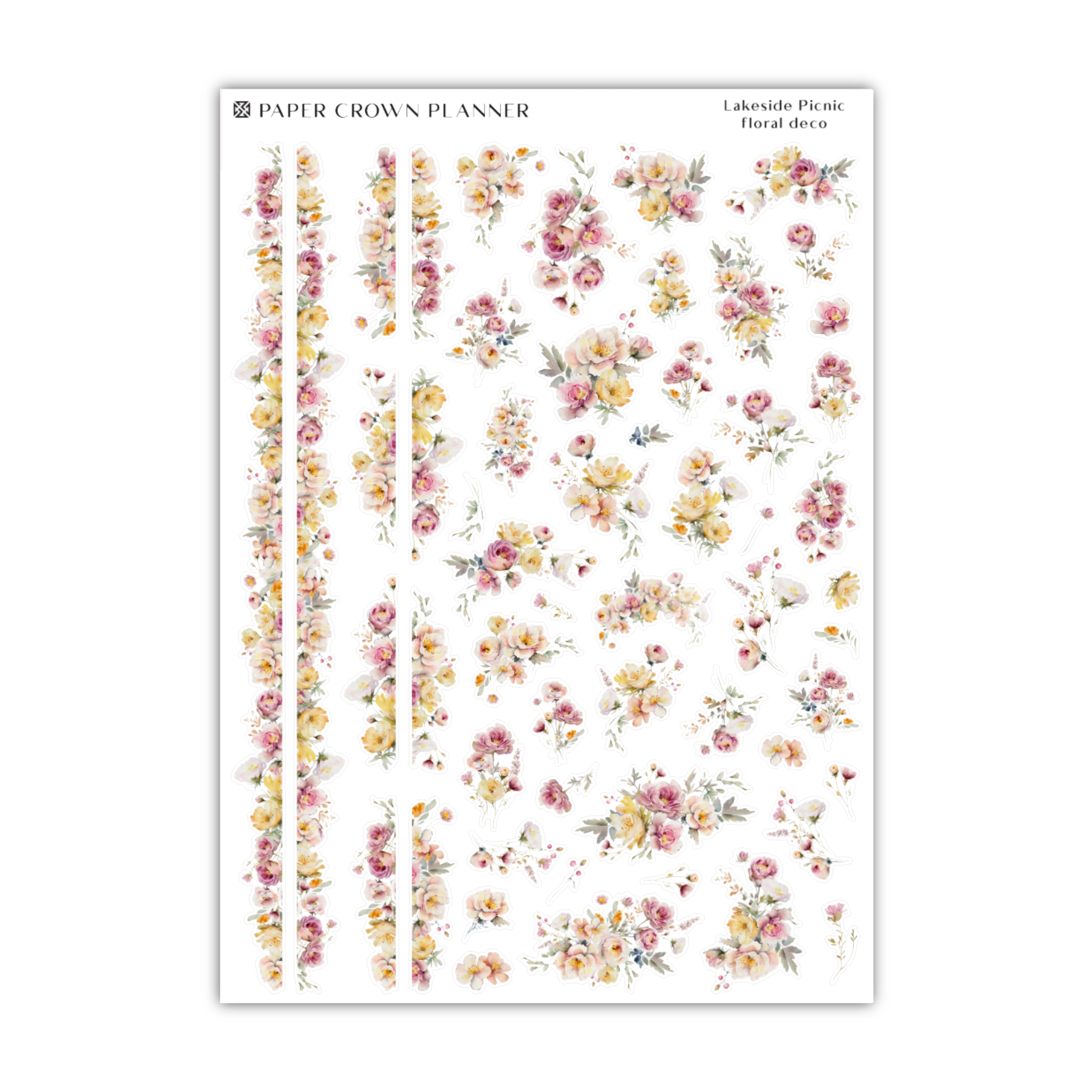 a sheet of paper with flowers on it
