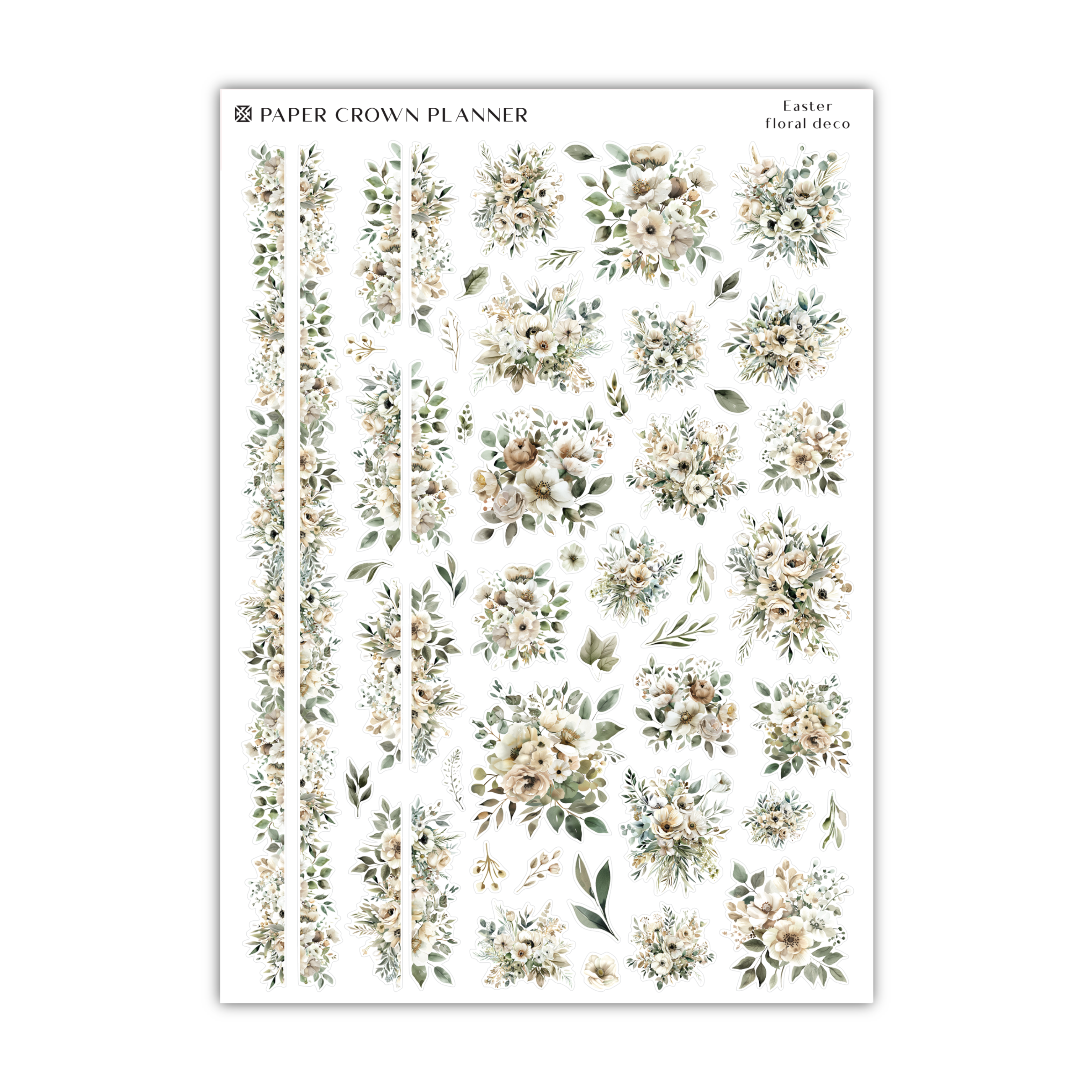 a sheet of paper with flowers on it
