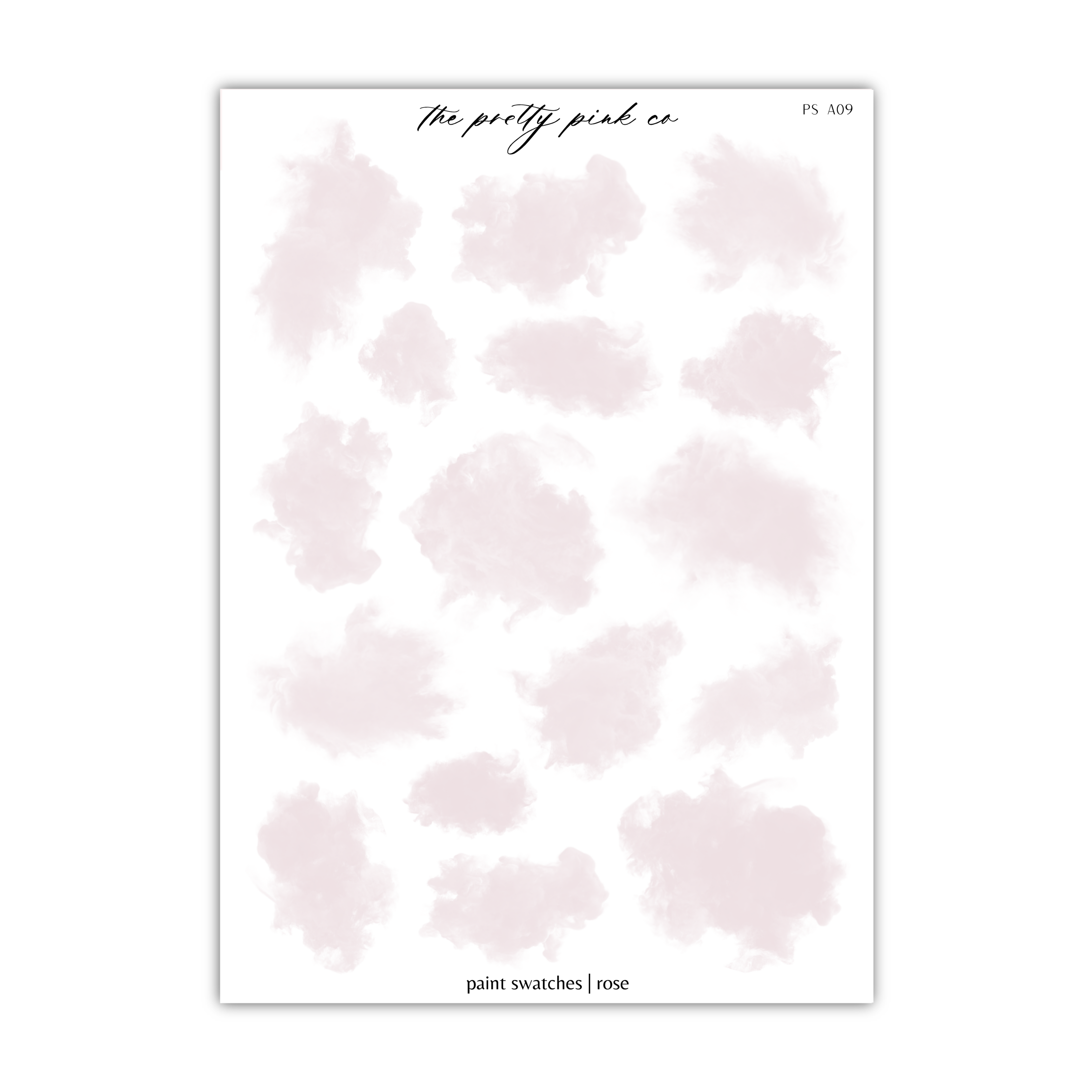 a sheet of paper with pink clouds on it