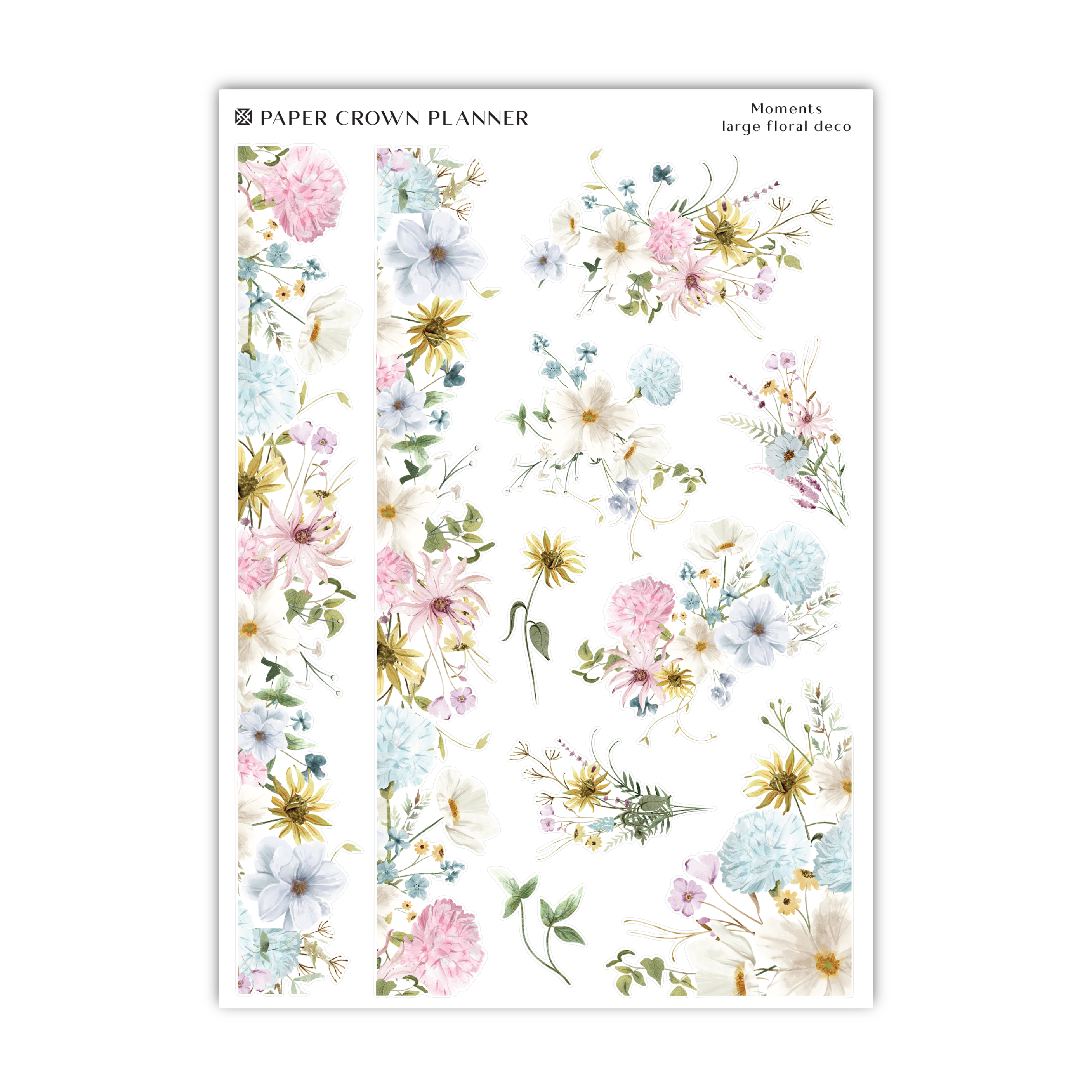 a sheet of paper with flowers on it