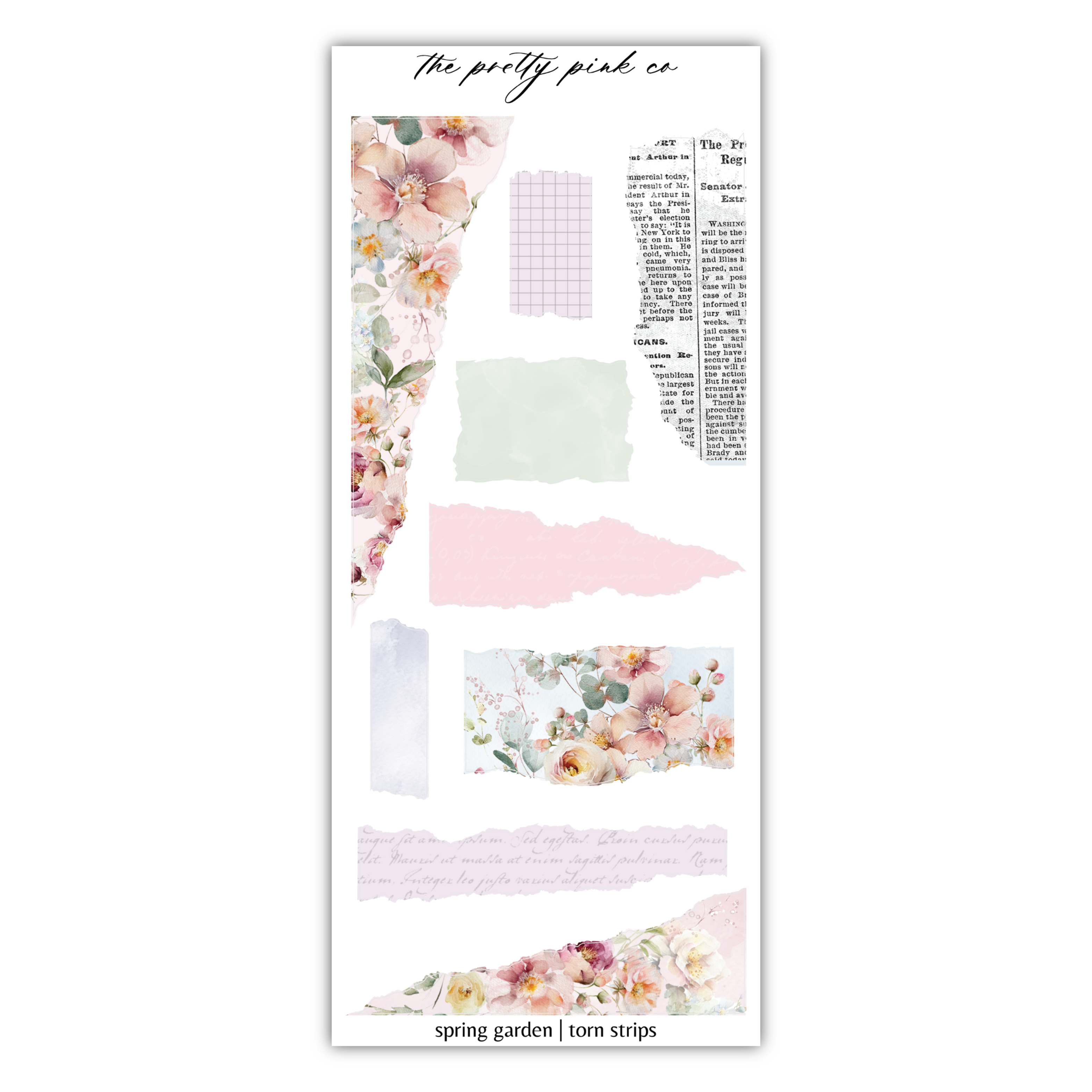 a sticker sheet with flowers on it