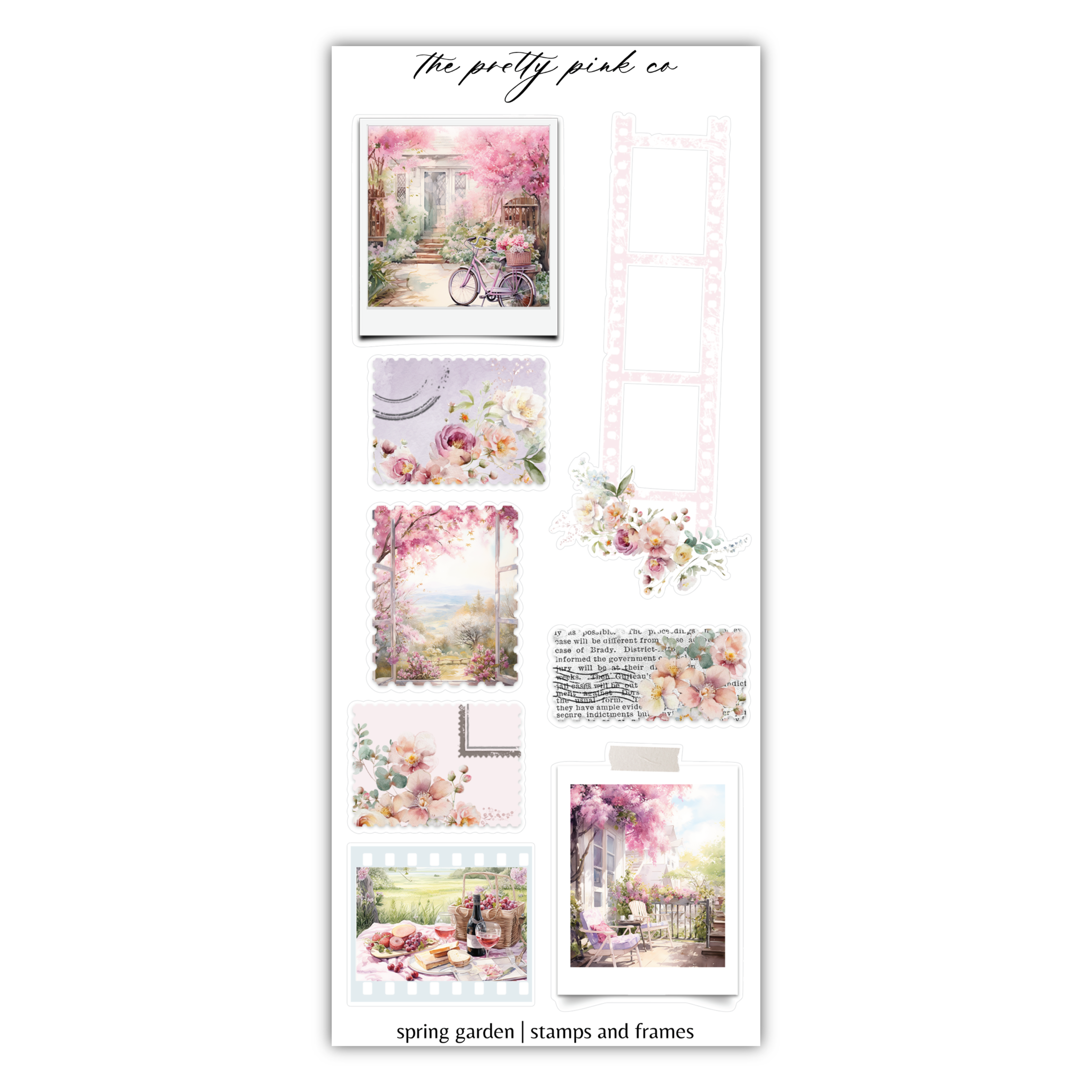 a sticker with a picture of flowers and a bicycle