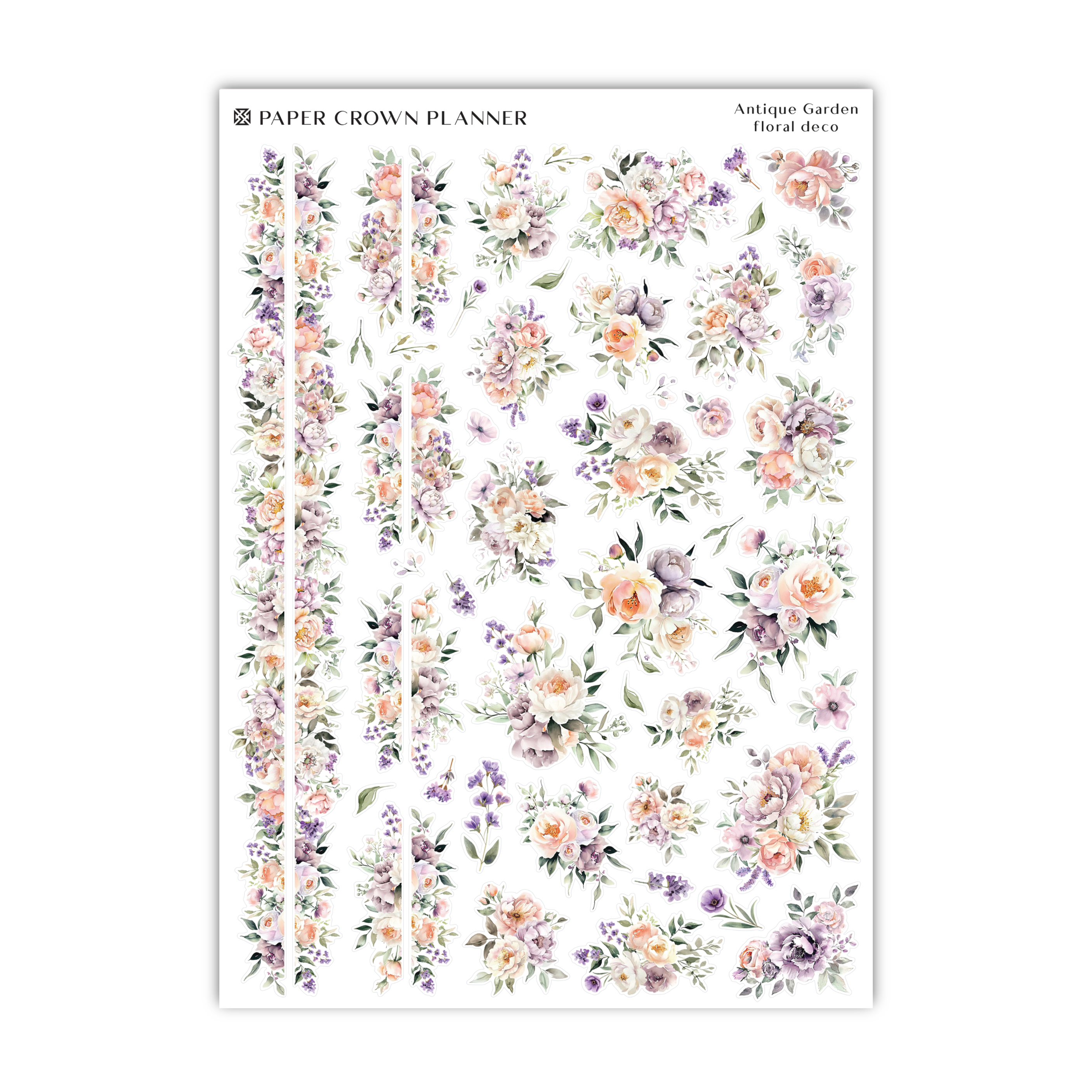 a sheet of paper with flowers on it