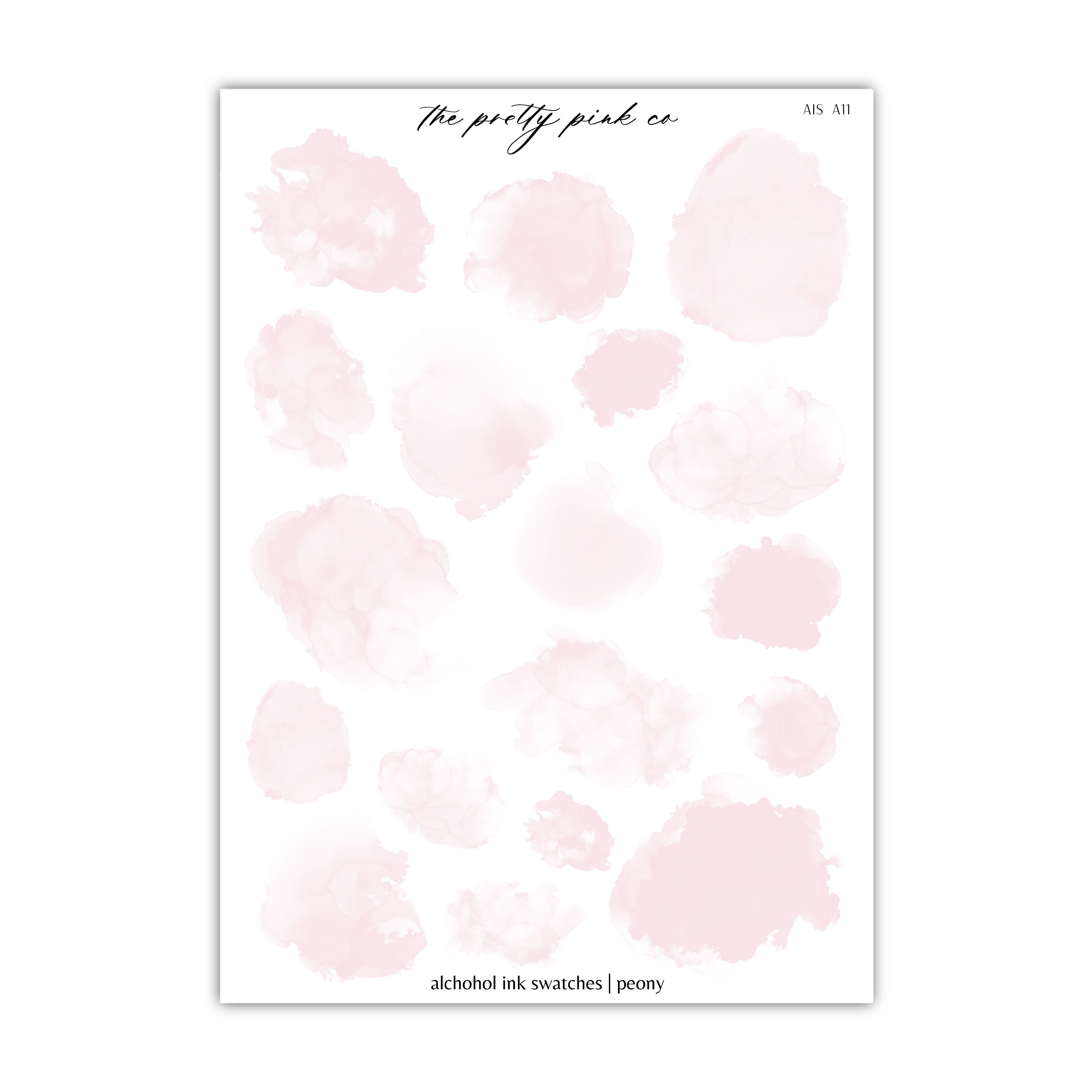a sheet of pink watercolor paint on a white background