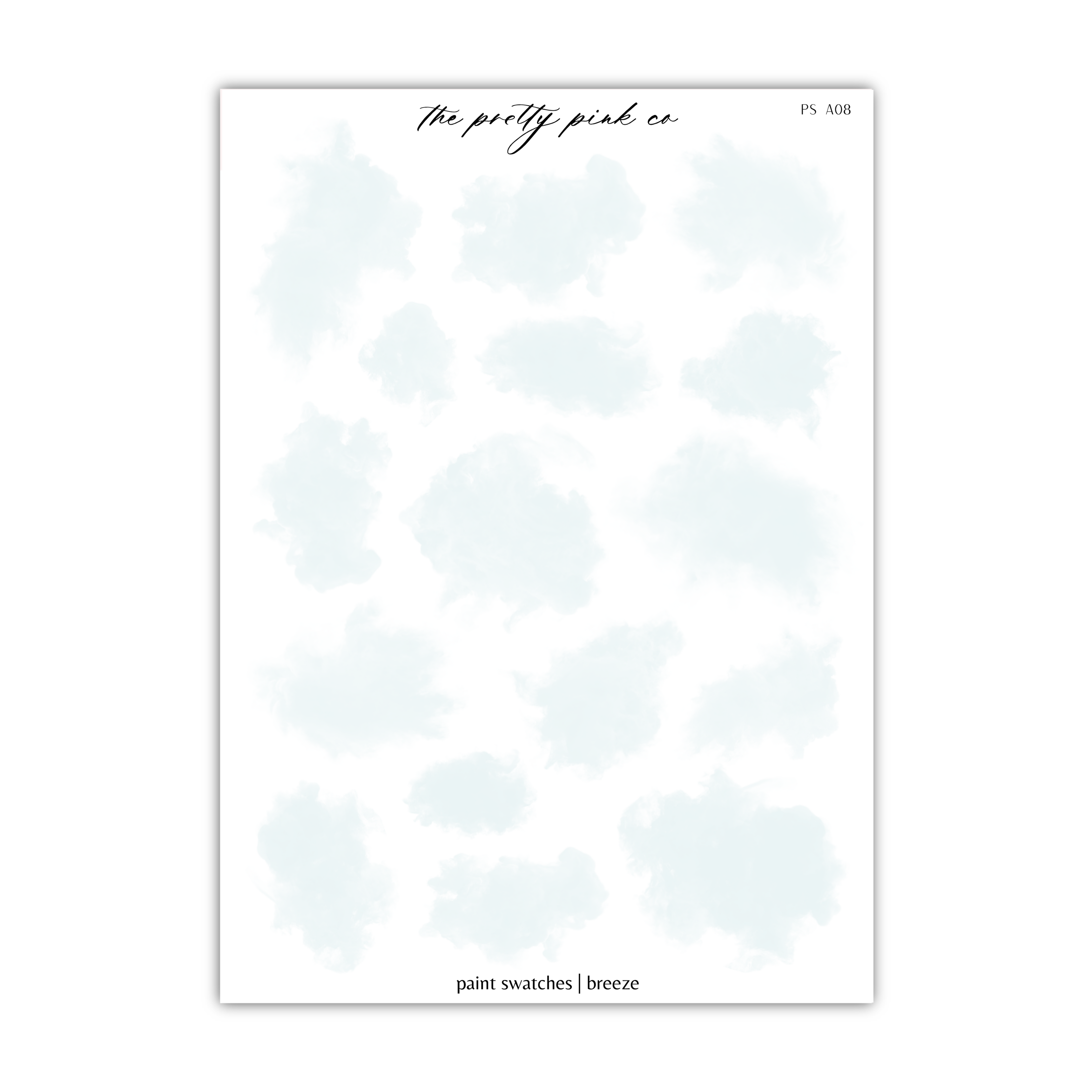 a white paper with a pattern of clouds on it