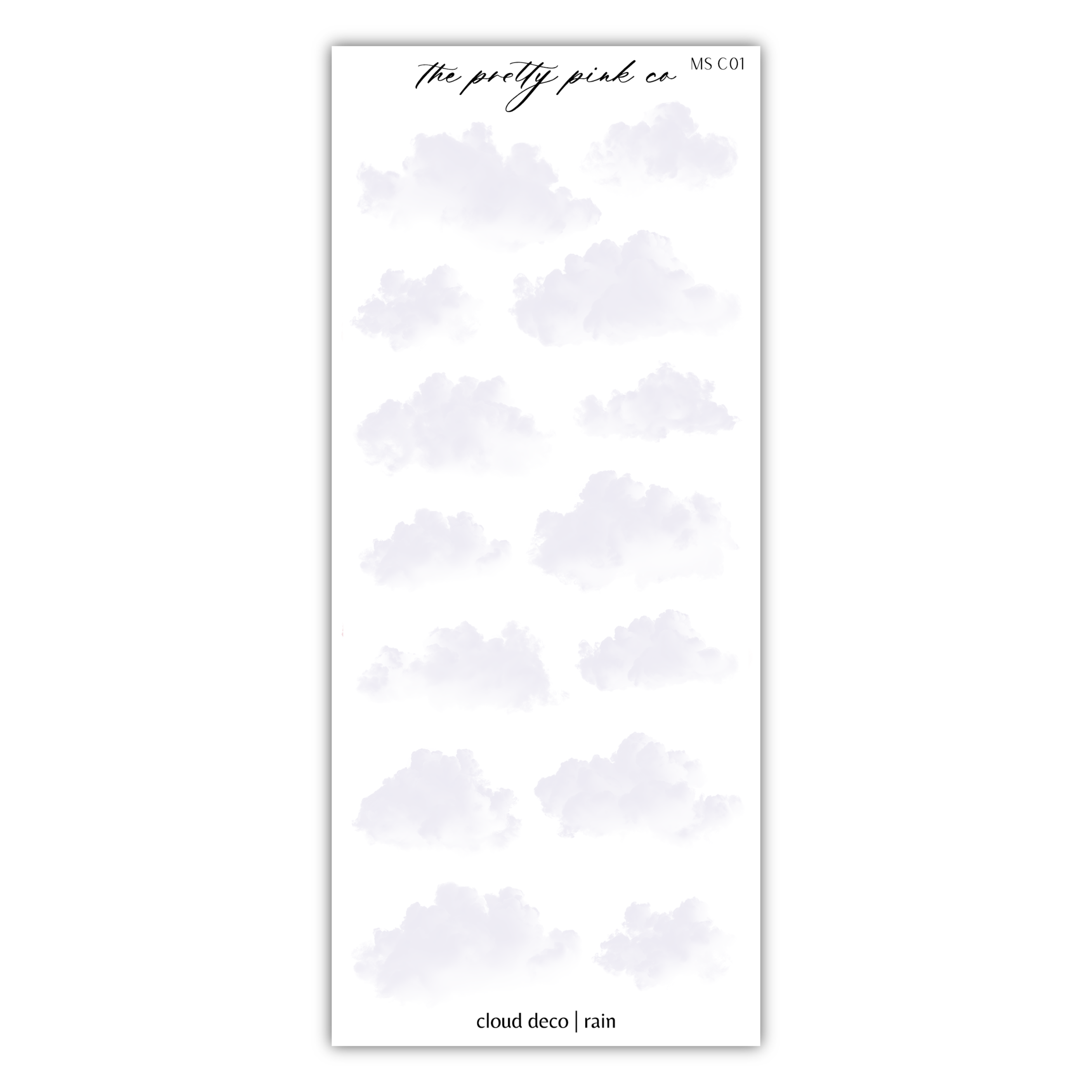 a white paper with clouds on it