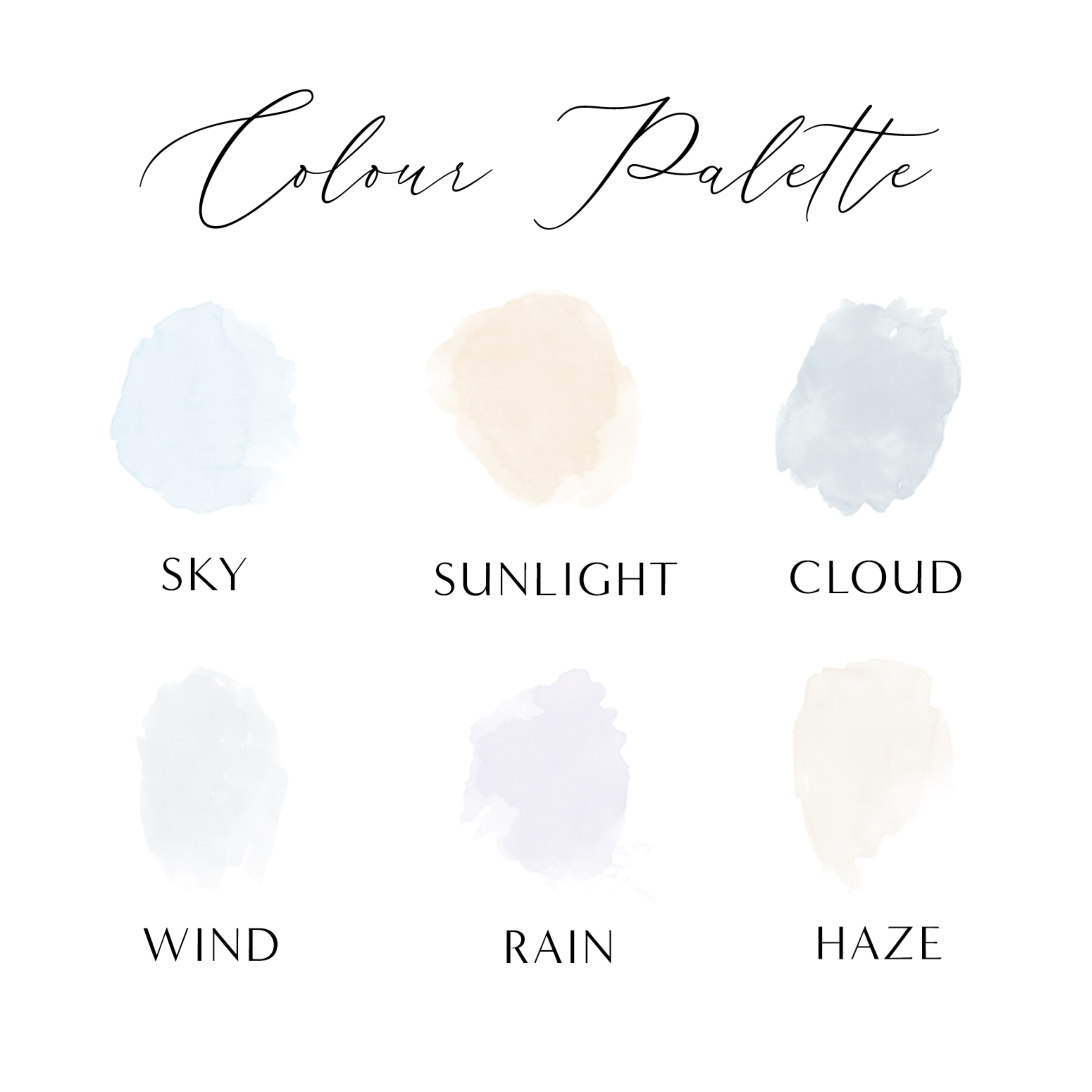 a poster with different colors of paint on it