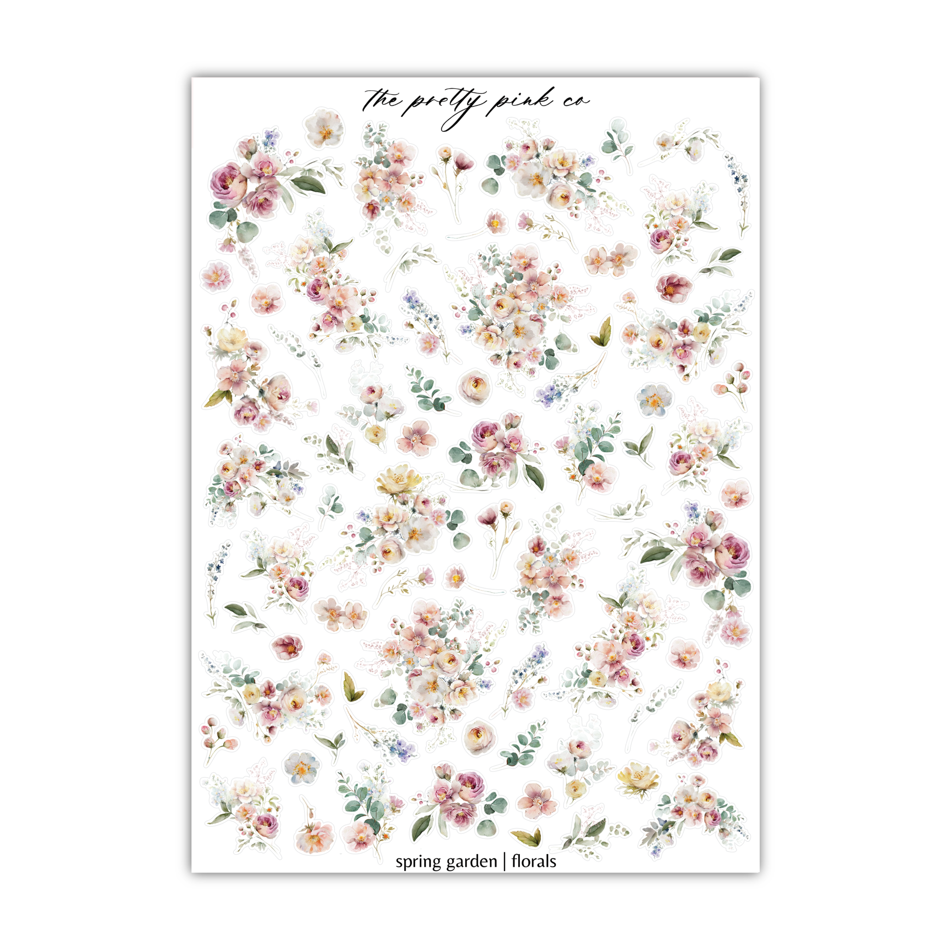 a sheet of paper with flowers on it