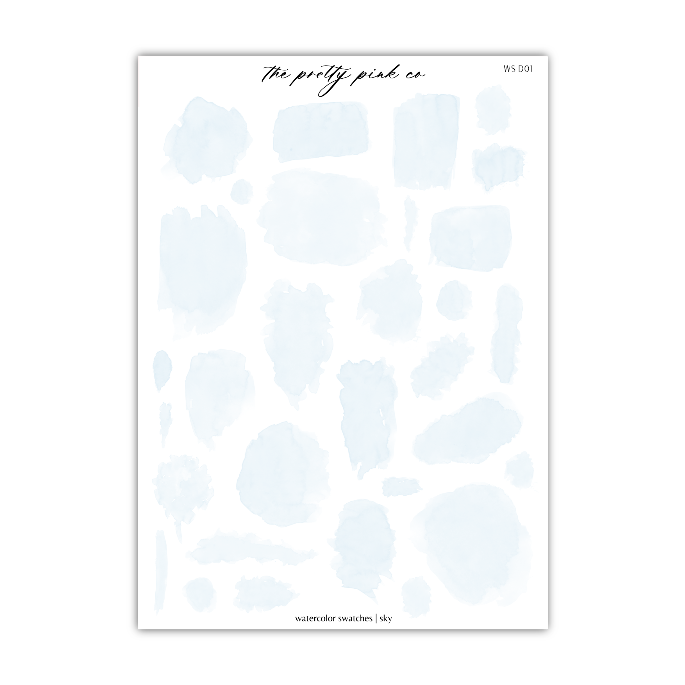 a white sheet of paper with blue paint on it