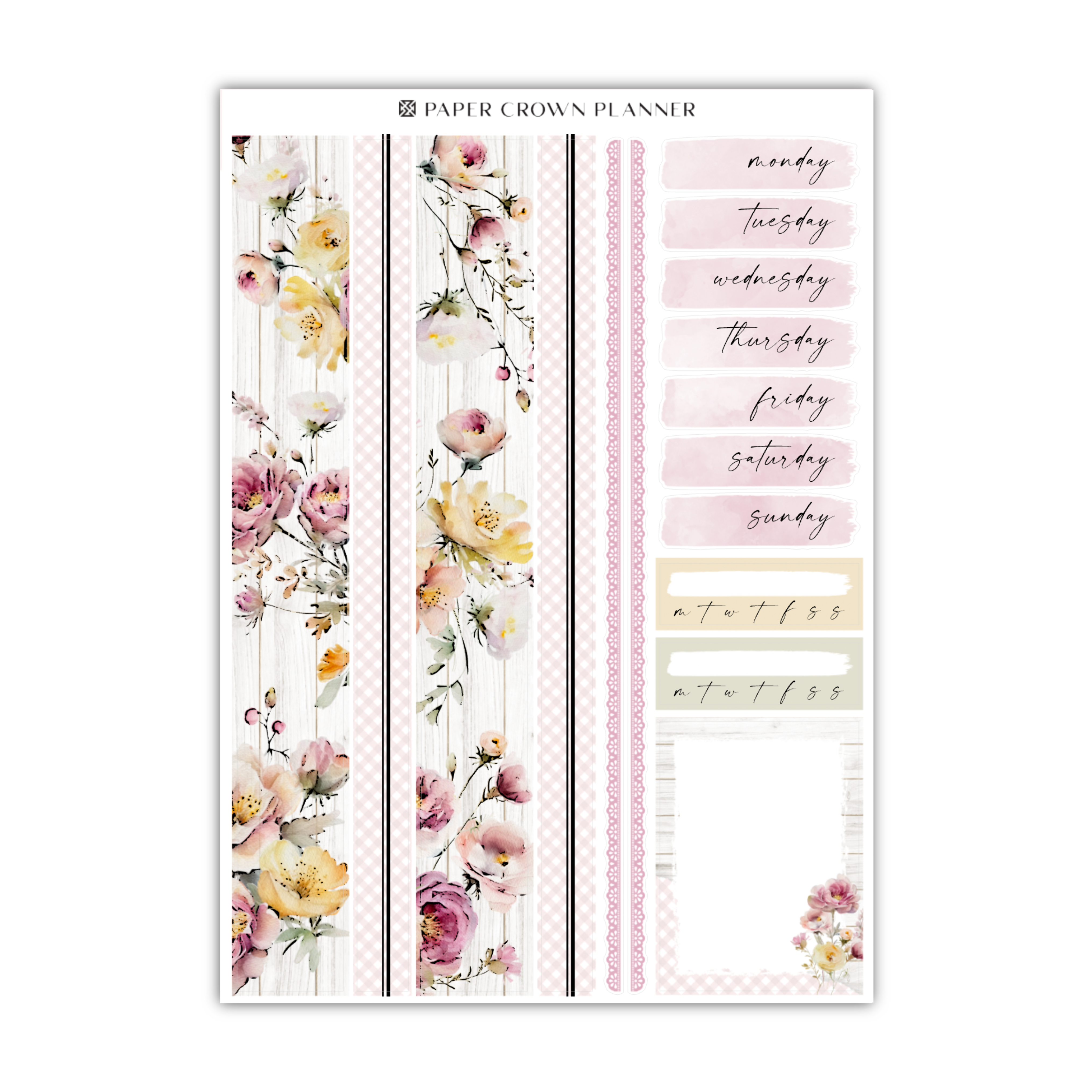 a sticker sheet with flowers on it