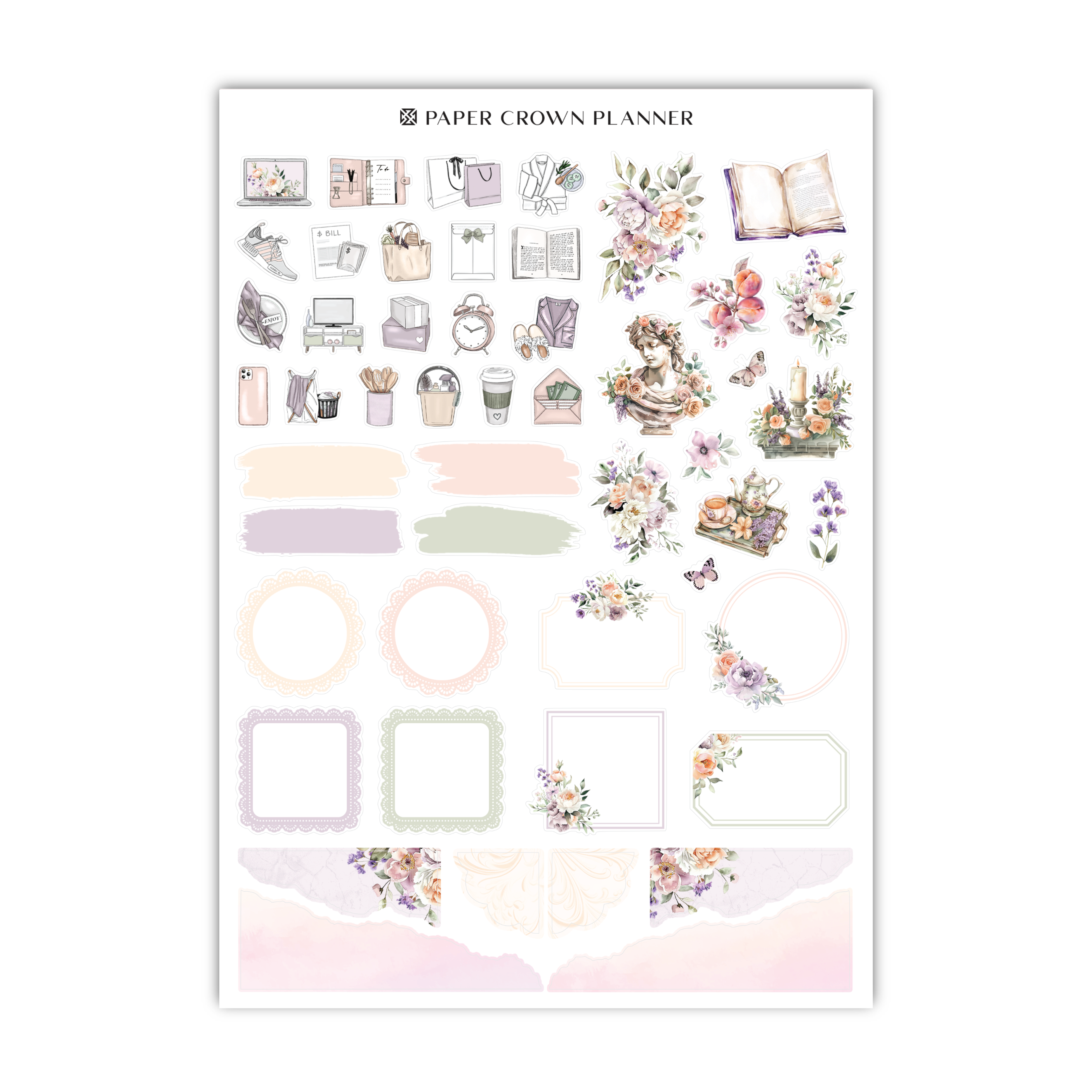 a sheet of paper with flowers on it