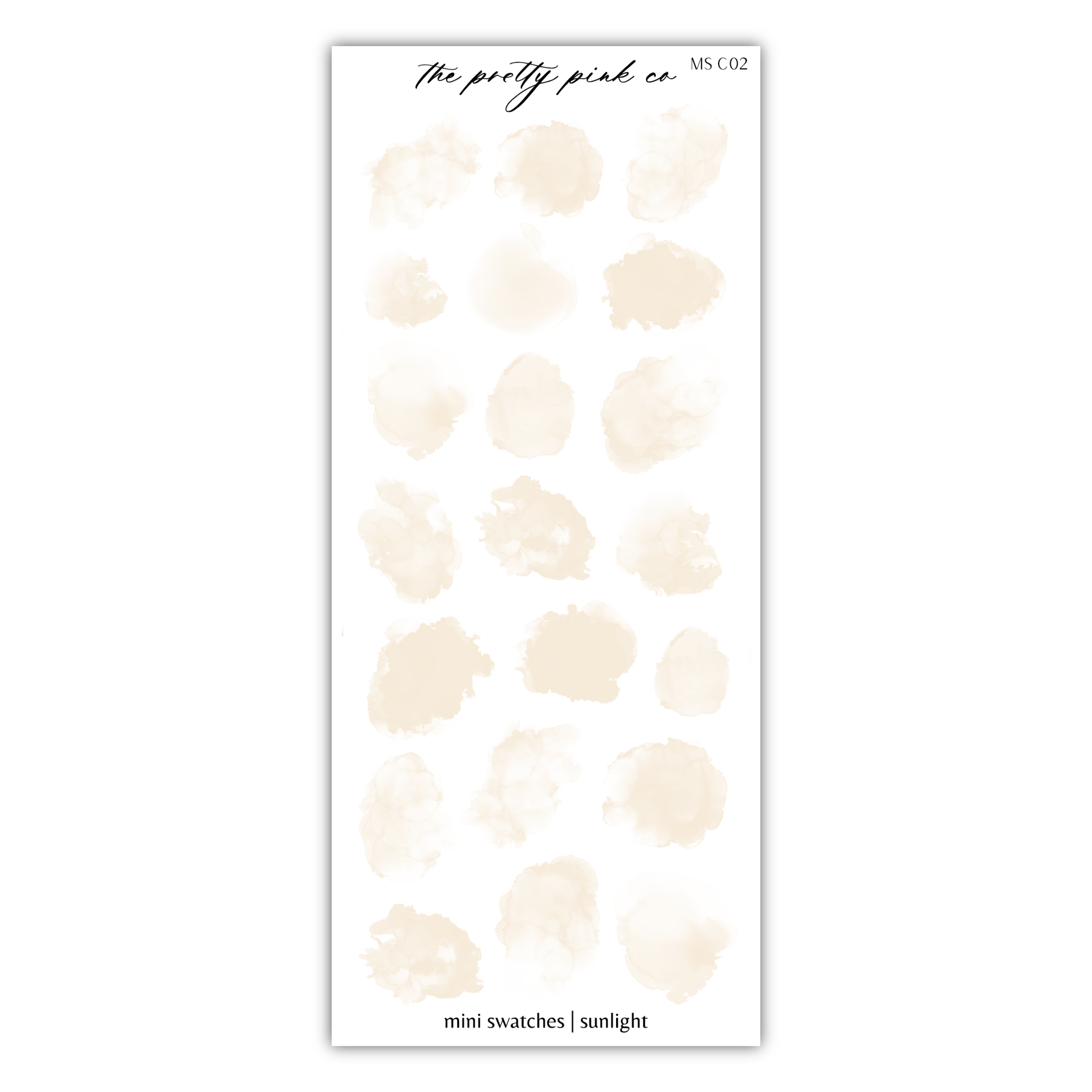 a white and beige watercolor sticker with a white background