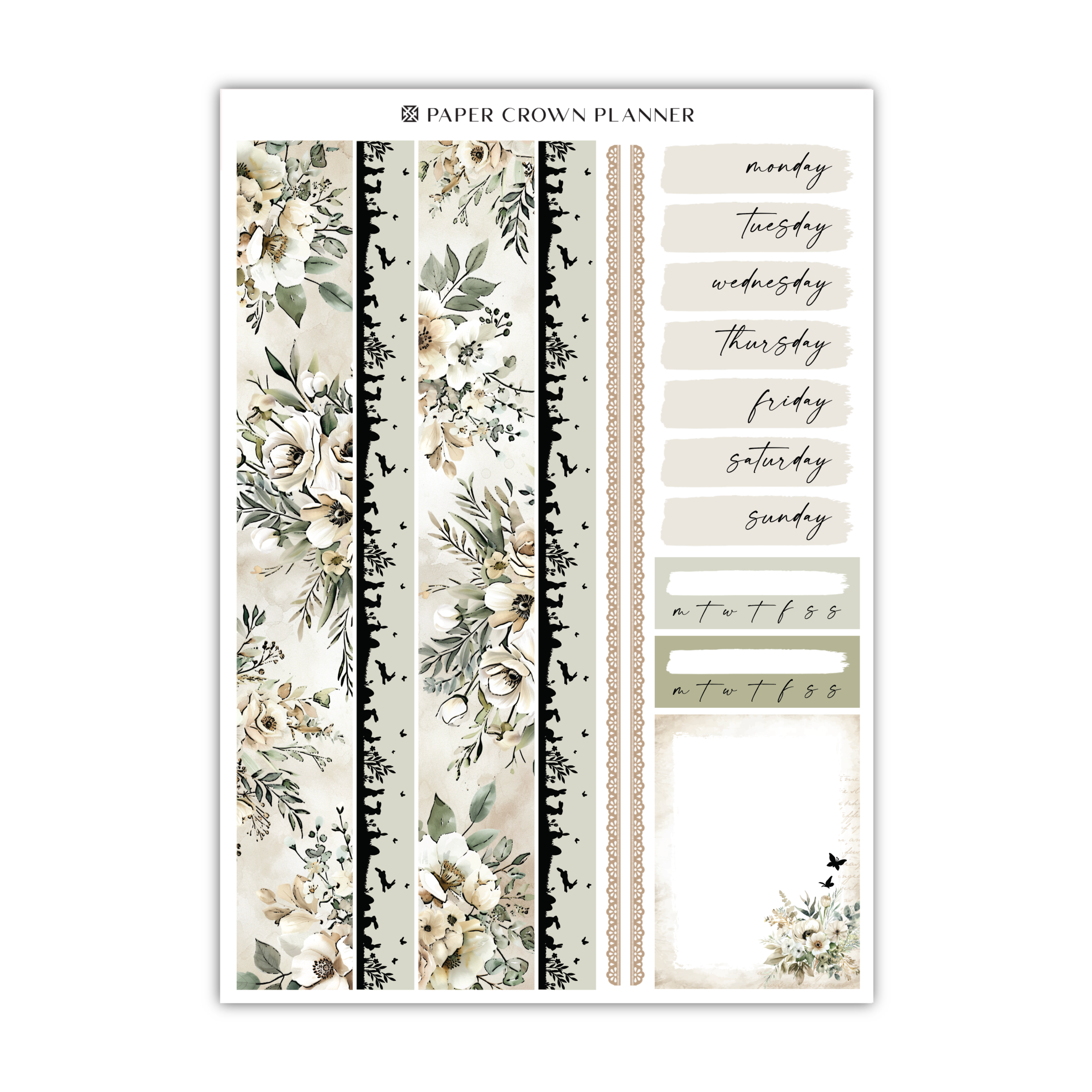 a sticker sheet with flowers on it