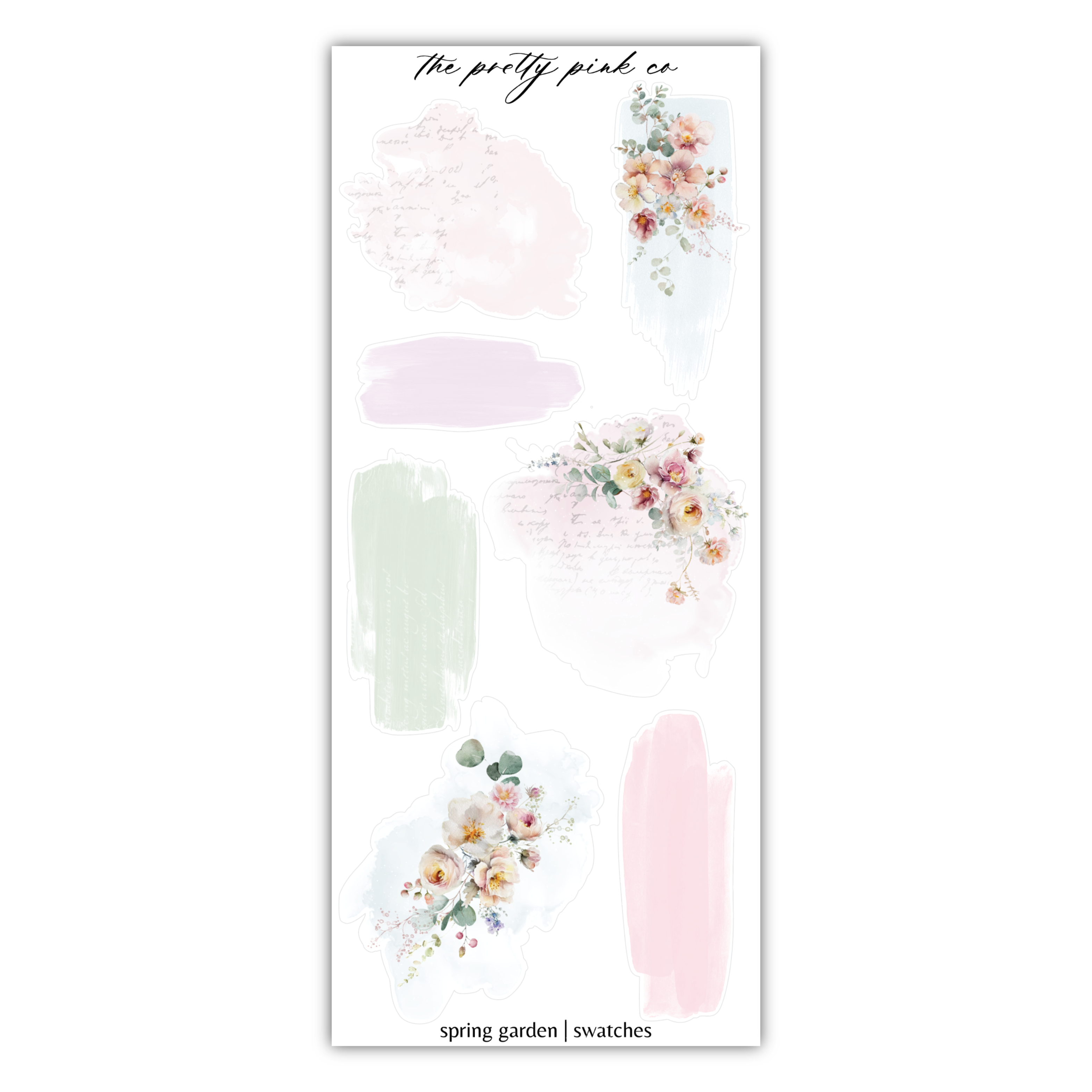 a sticker with flowers and words on it