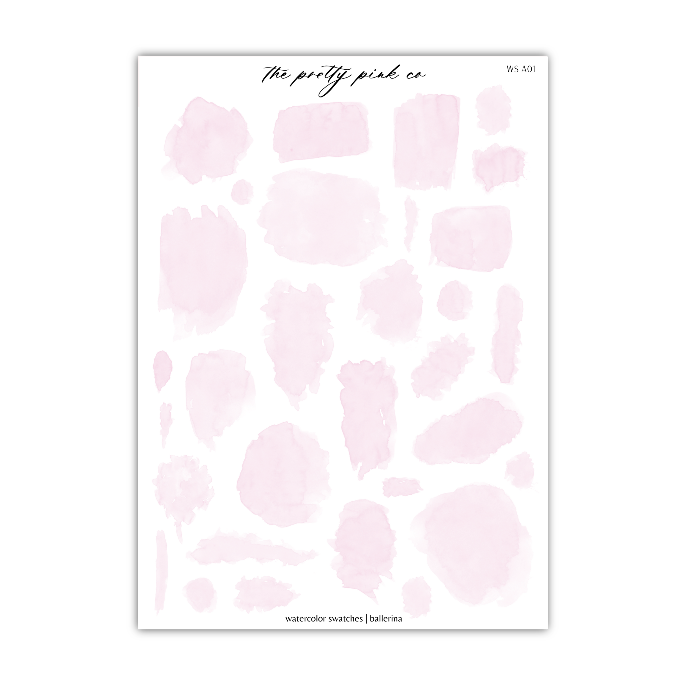 a sheet of pink watercolor paint on a white background