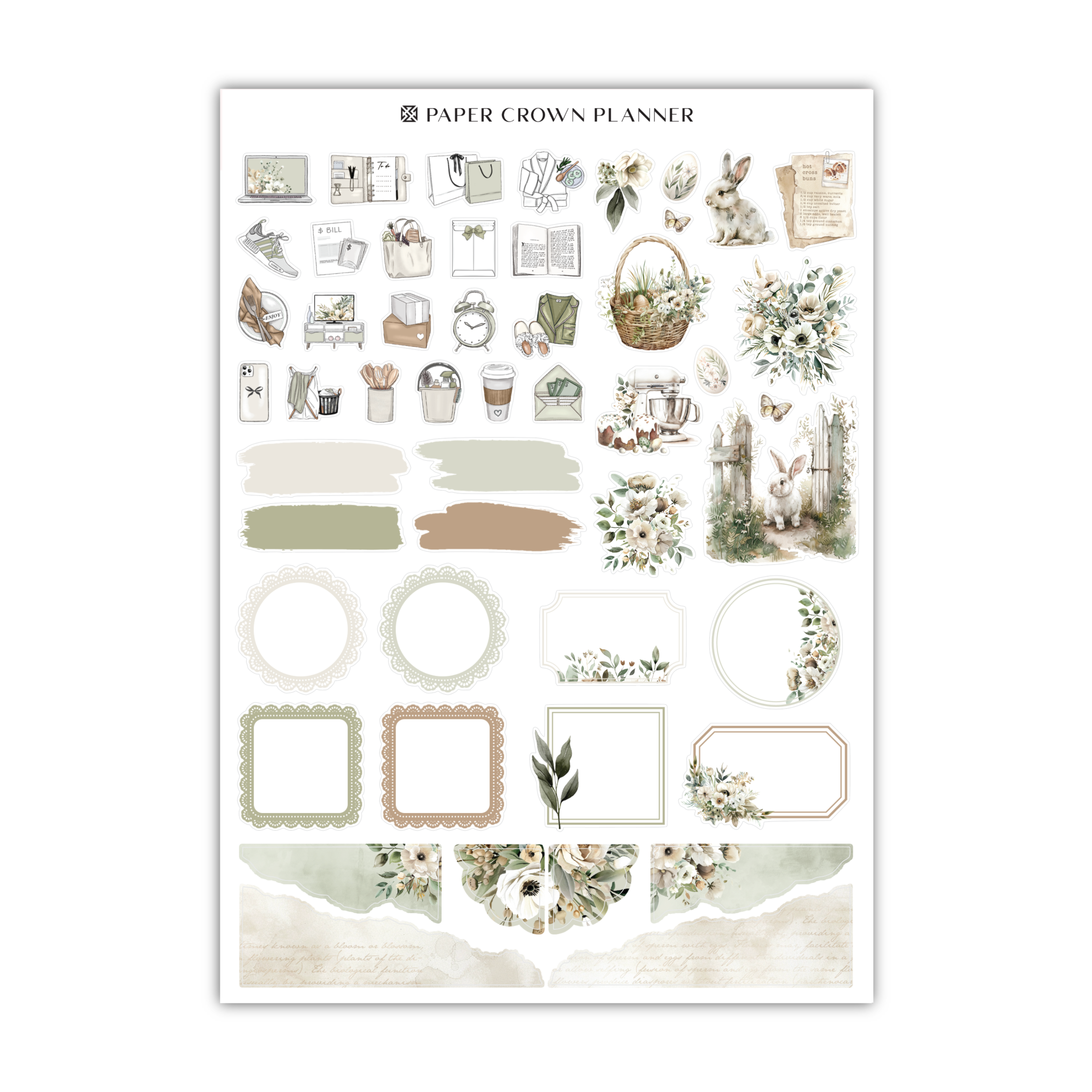 a sheet of paper with flowers and frames