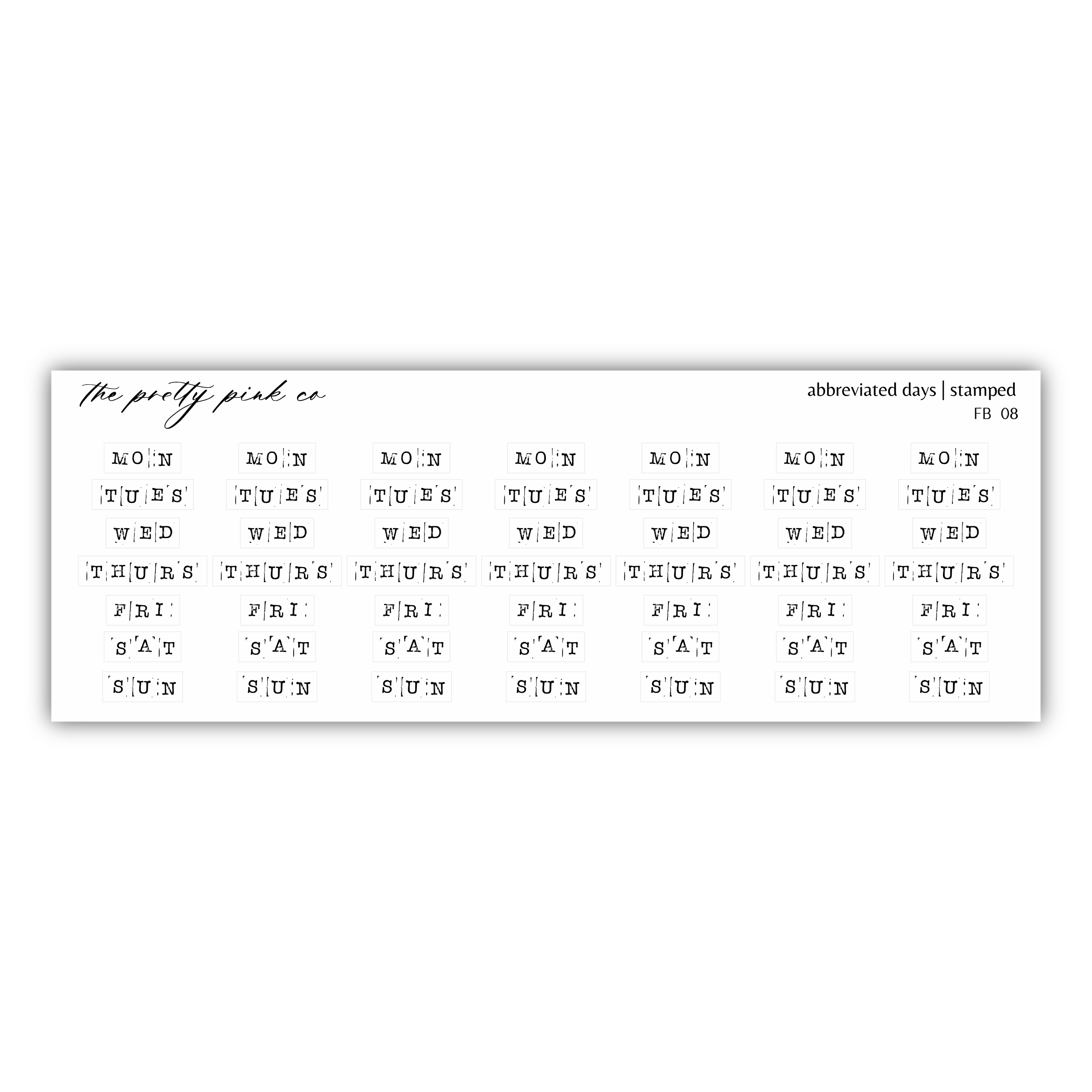 a white paper with a black and white calendar on it