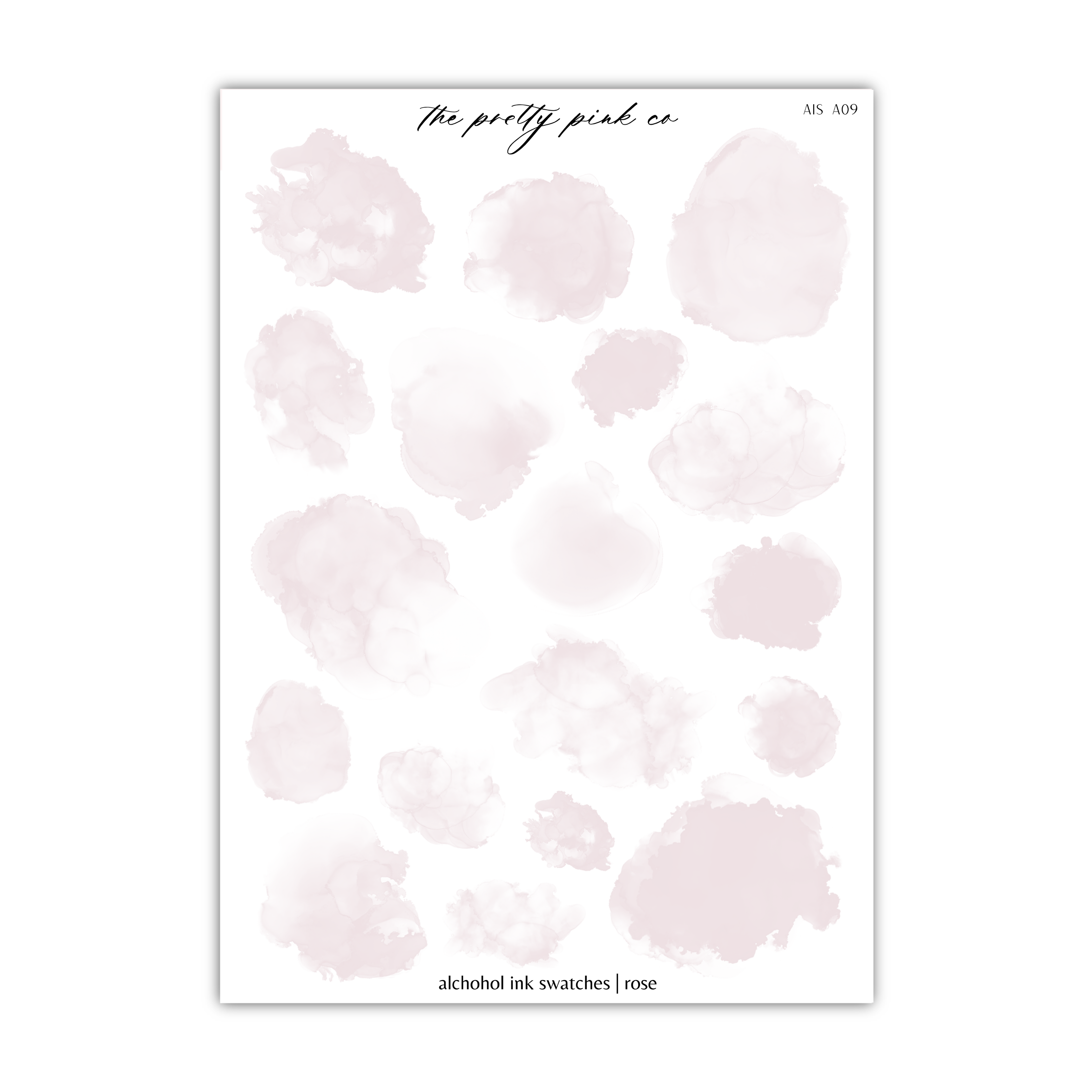 a sheet of pink watercolor paint on a white background