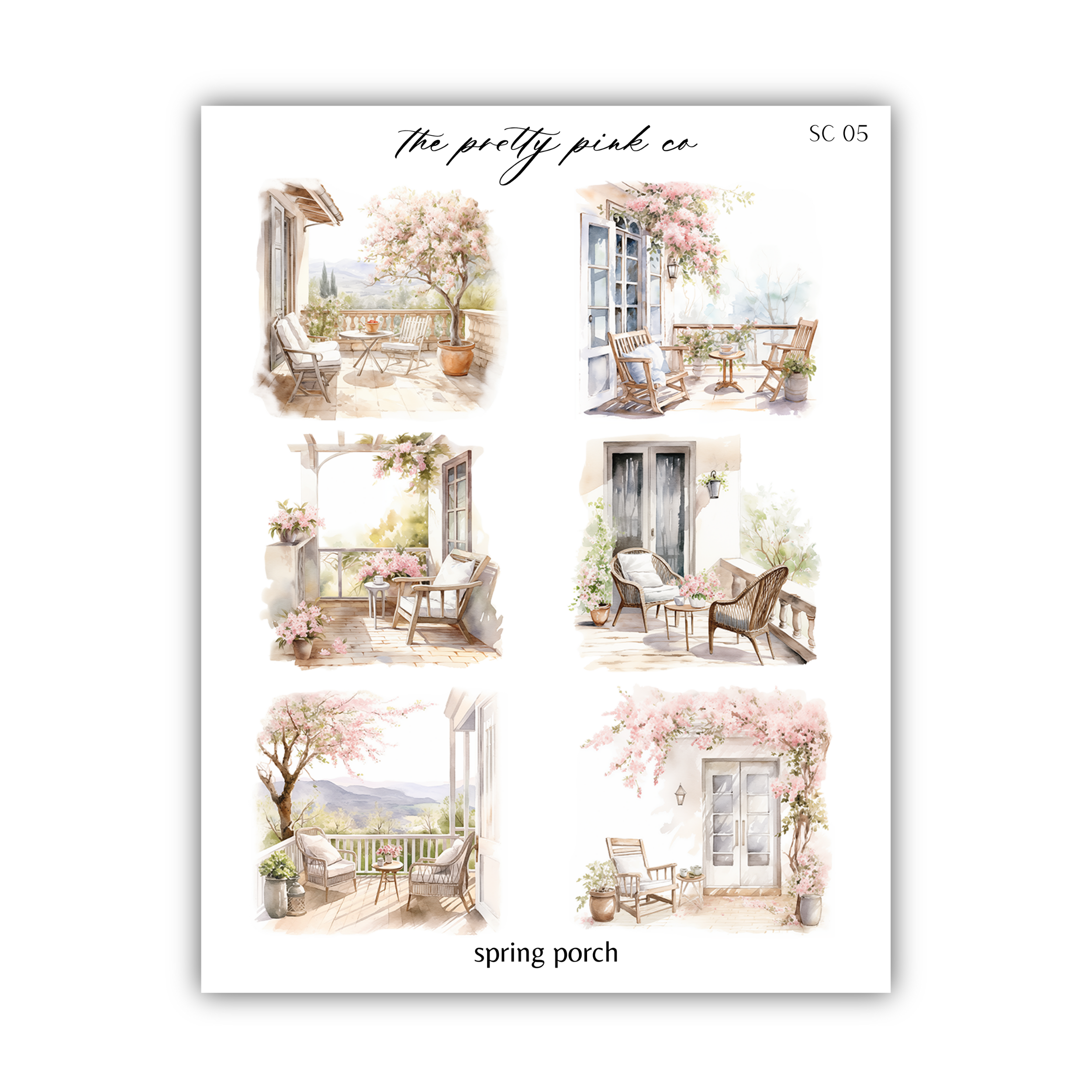 a picture of a postcard with a picture of a porch
