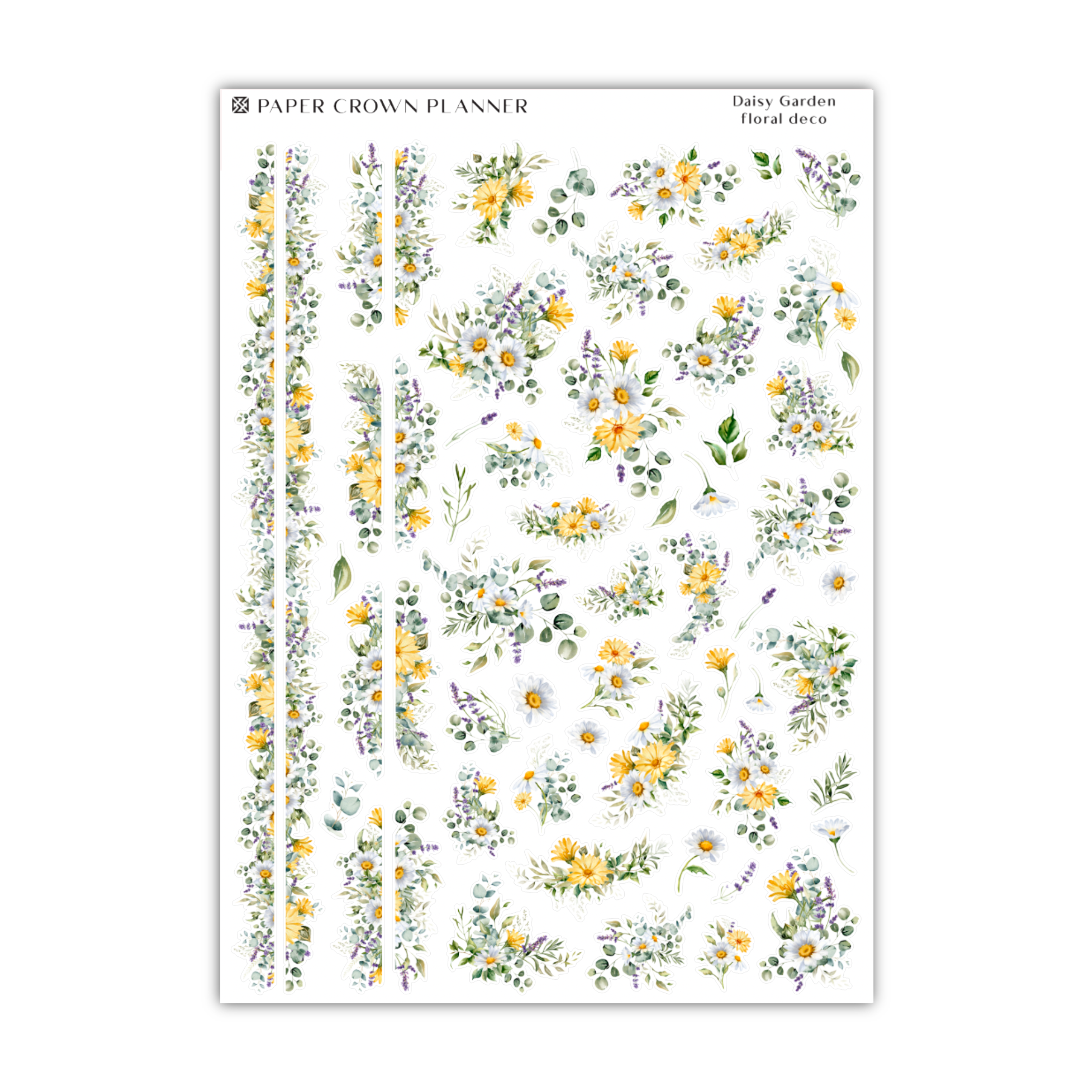 a sheet of paper with yellow flowers on it
