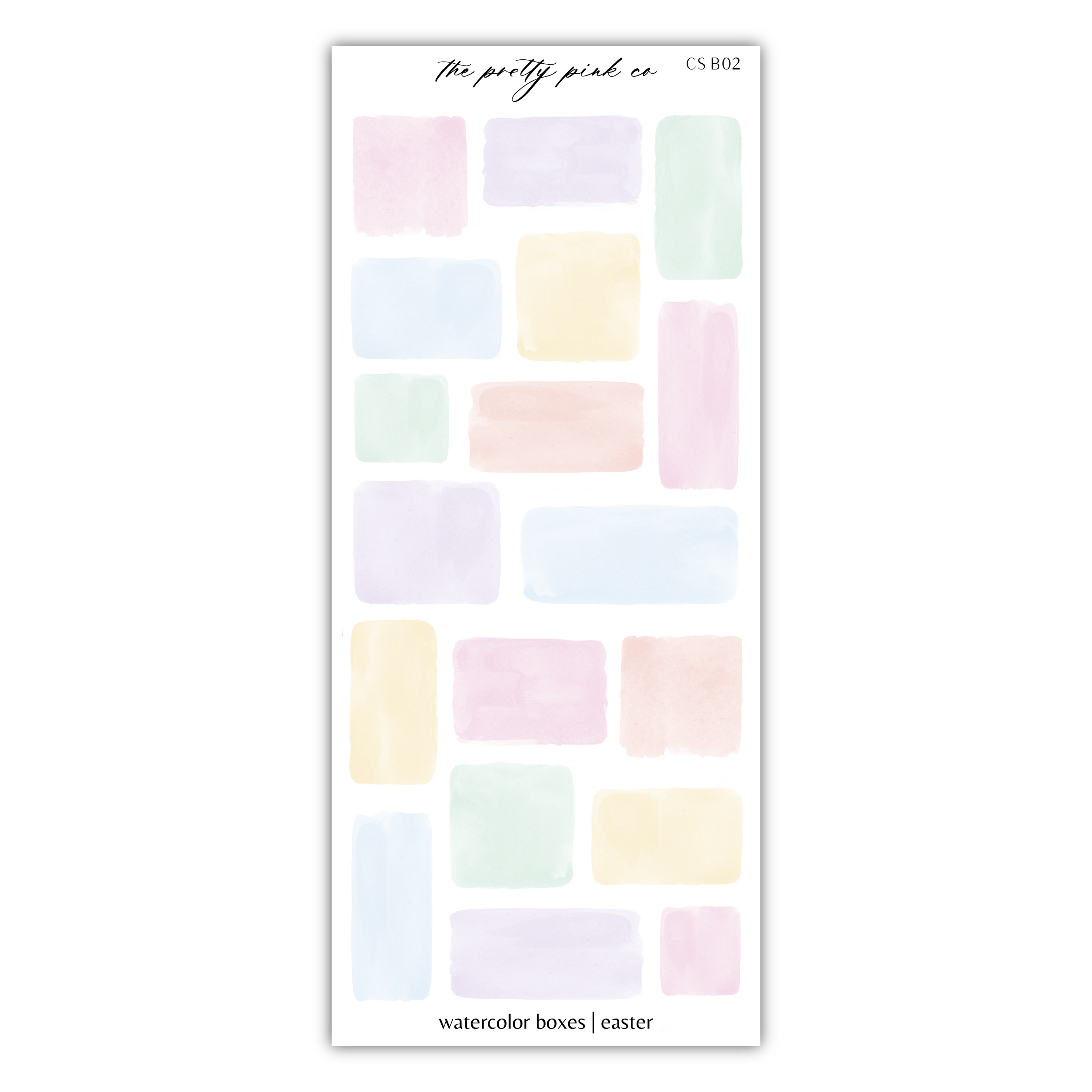 a sticker of pastel squares on a white background