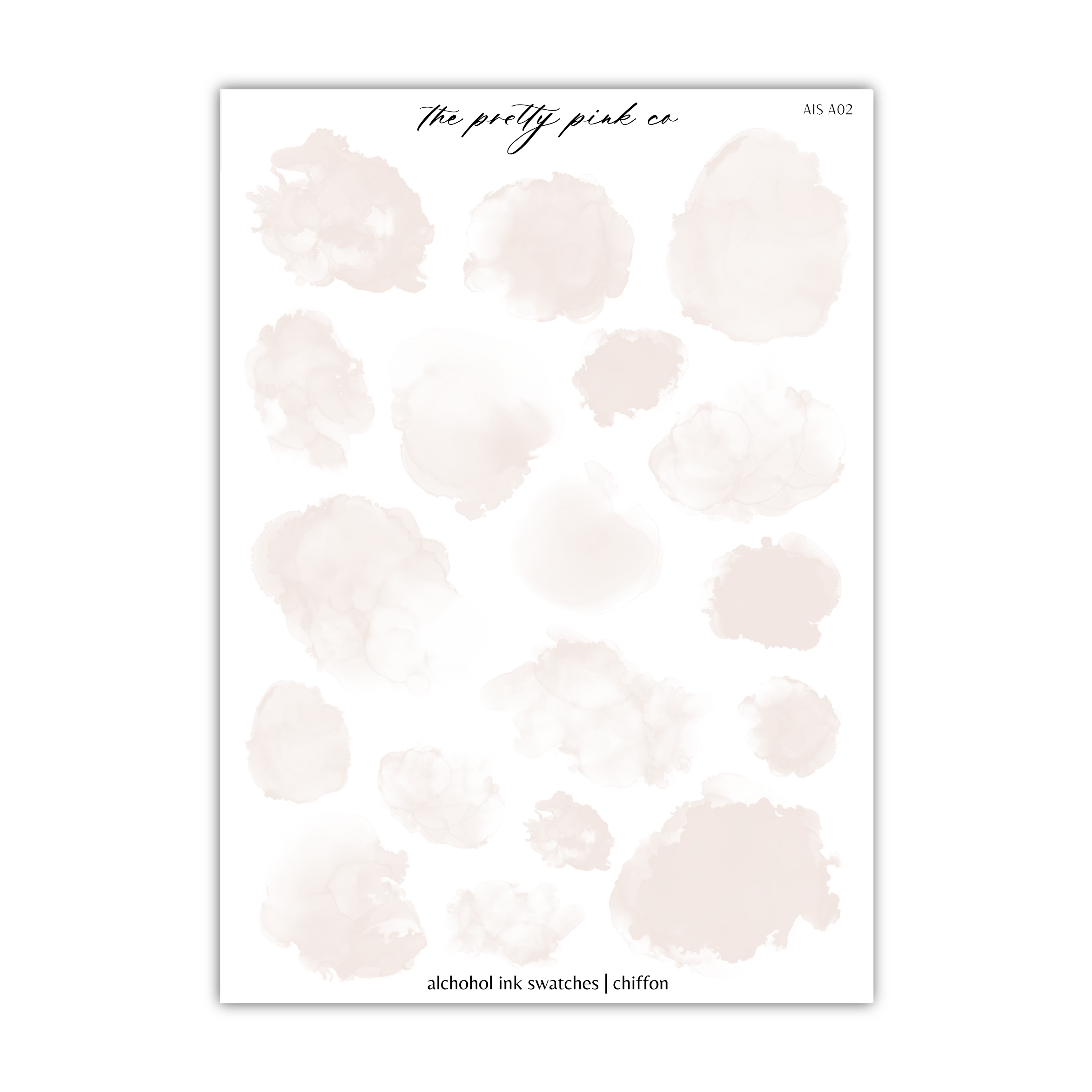 a white sheet of paper with a bunch of watercolor spots on it