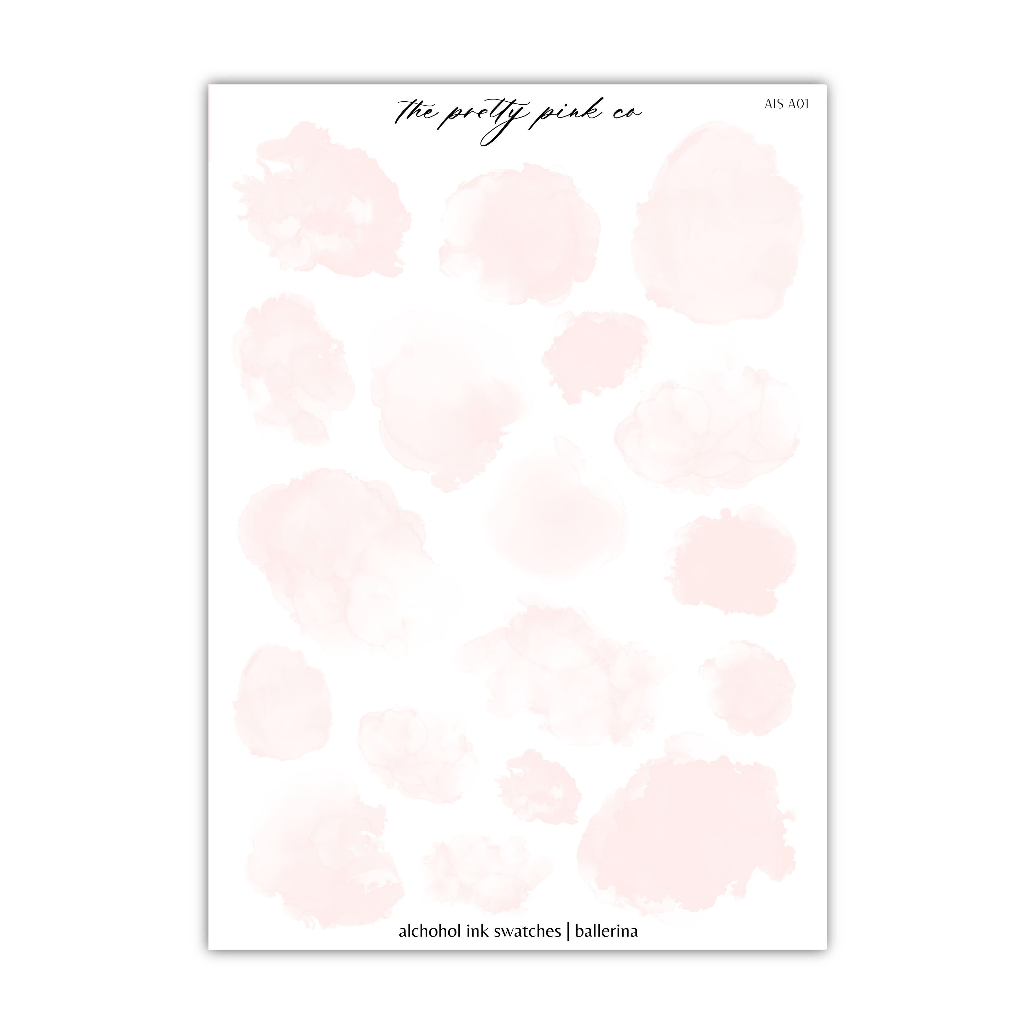 a sheet of pink watercolor paint on a white background