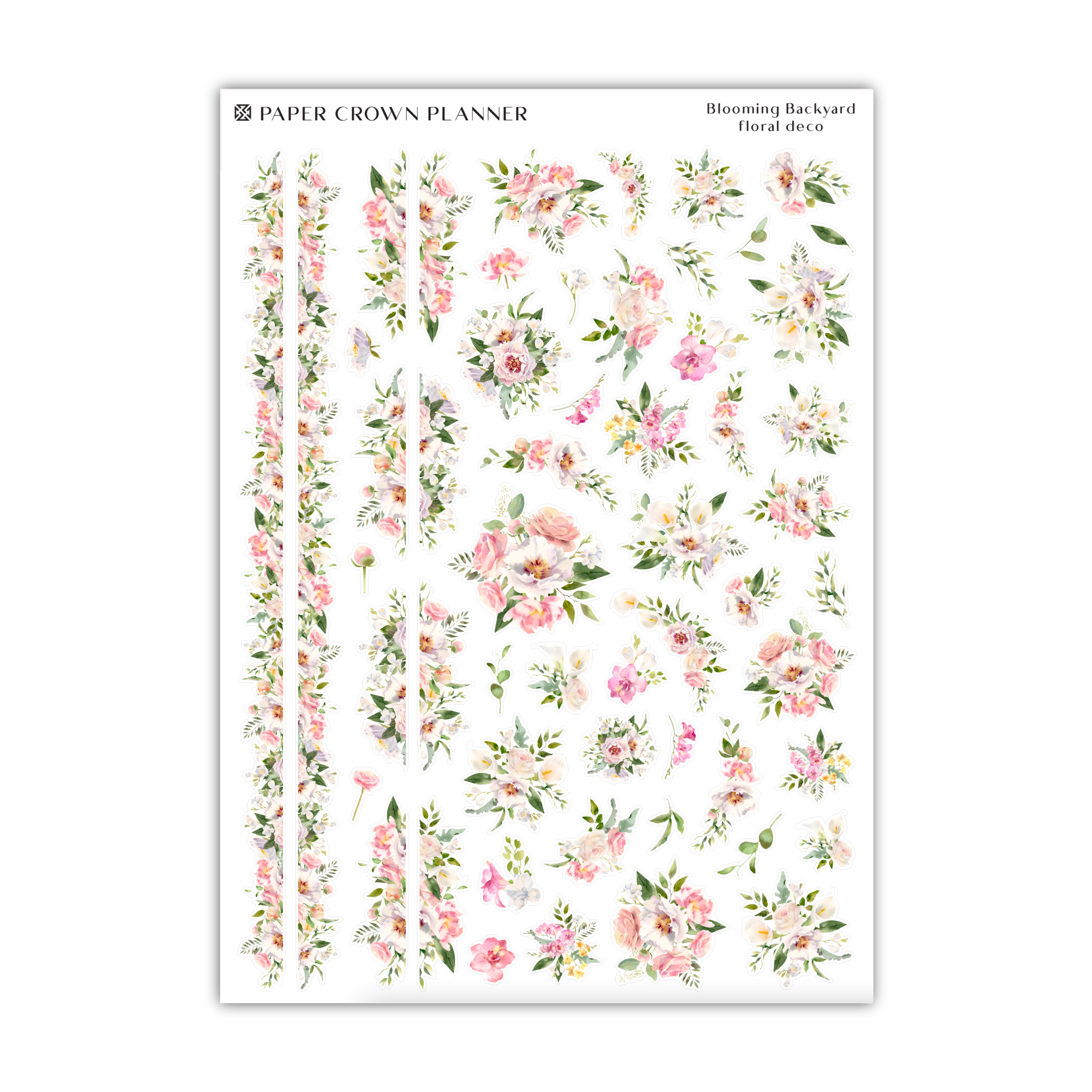 a sheet of paper with flowers on it