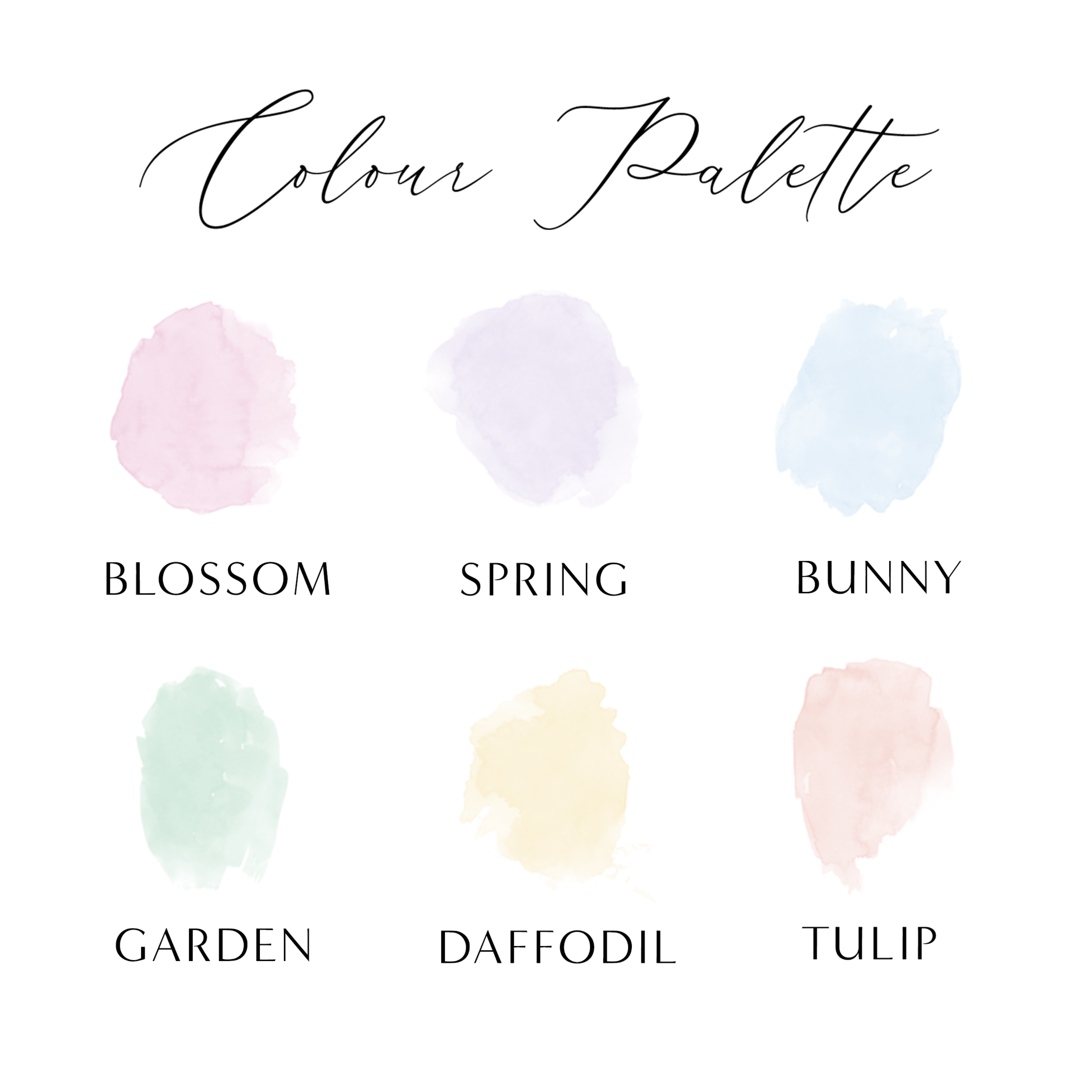a bunch of different colors of paint on a white background
